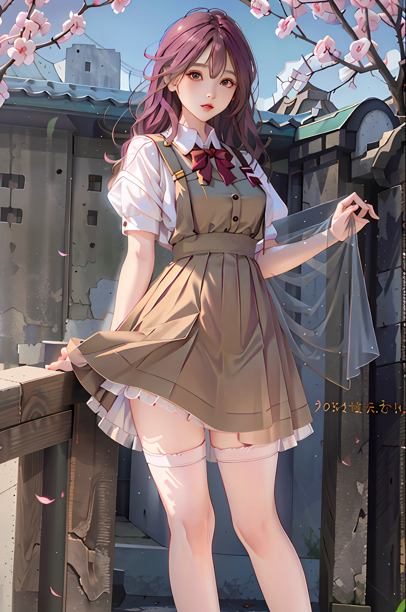 Masterpiece, Superb Style, Spring Dress, Colored Hair, Outdoor, Magazine Cover, Transparent Short Skirt, Erotic, Stockings, Suspenders, Light Tulle