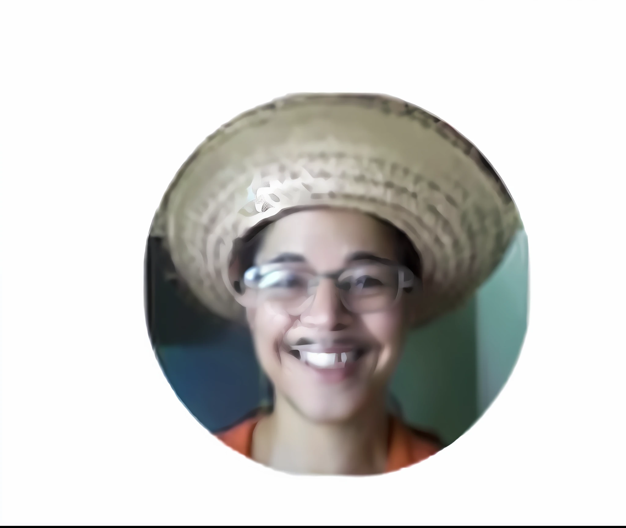arafed woman wearing a straw hat and glasses smiling, wearing sombrero, sombrero, avatar image, with straw hat, 2 0 0 0's photo, hat, wearing a silly hat, wearing huge straw hat, wearing straw hat, alanis guillen, with a weird hat, avatar for website, with hat, straw, wearing a straw hat and overalls