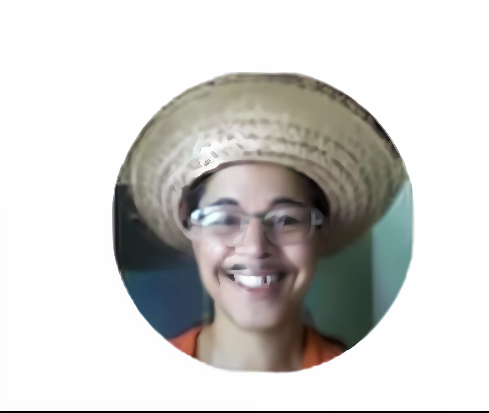 arafed woman wearing a straw hat and glasses smiling, wearing sombrero, sombrero, avatar image, with straw hat, 2 0 0 0's photo, hat, wearing a silly hat, wearing huge straw hat, wearing straw hat, alanis guillen, with a weird hat, avatar for website, with hat, straw, wearing a straw hat and overalls