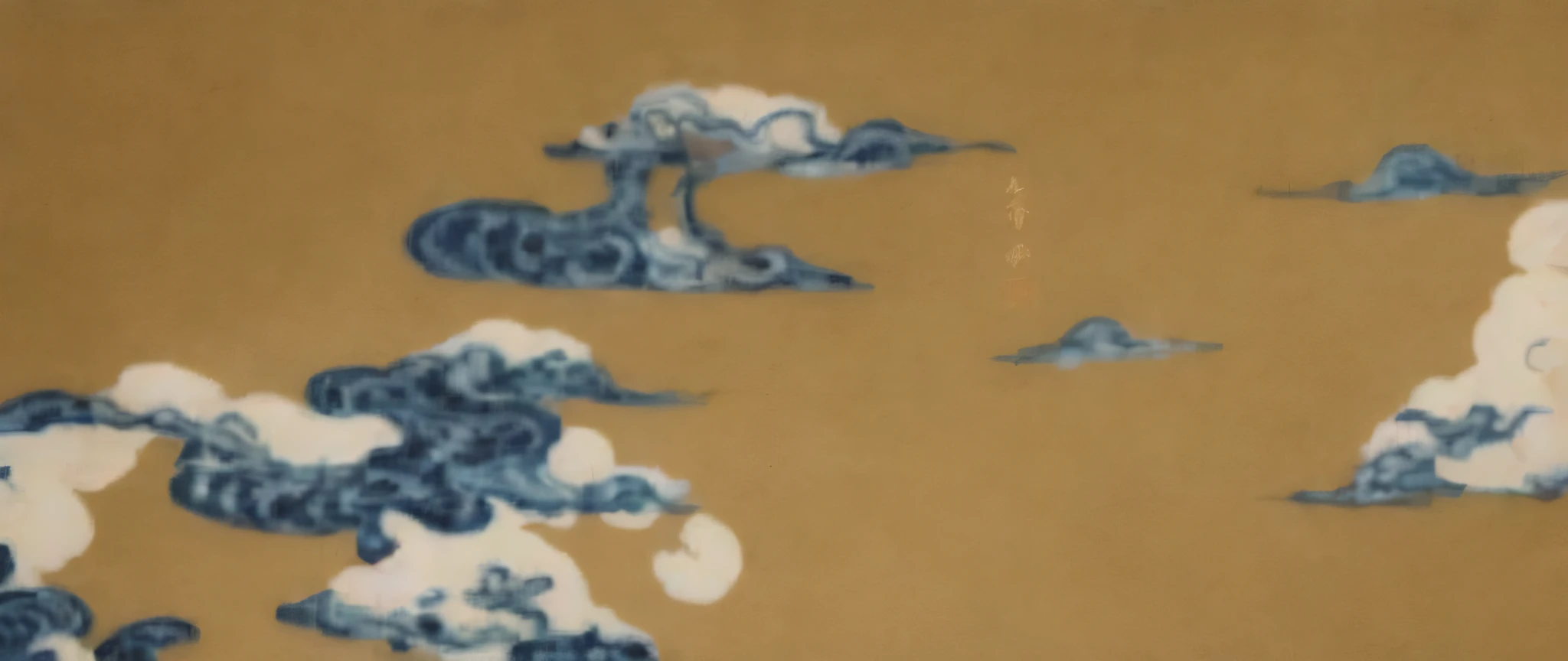 sky, clouds, gongbi painting, auspicious clouds, blue and white porcelain auspicious cloud patterns, traditional Chinese elements, canvas texture, synthetic polymer paint on linen, tattered fabric, paper texture, texture parchment background, faded parchment paper, rough canvas, paper texture. In 1968,