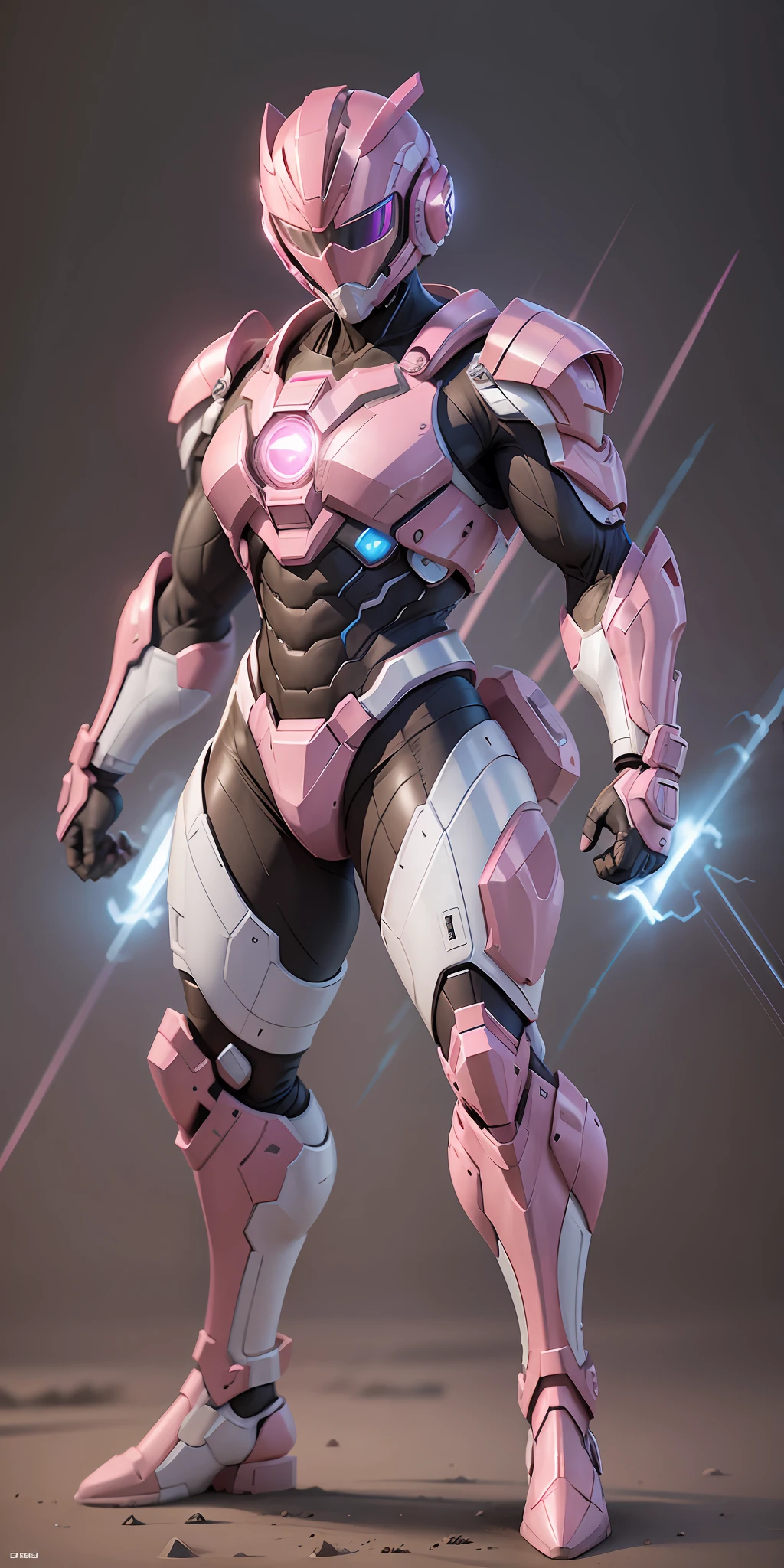 Cosmic Fury Gold Ranger from Power Rangers, frontal, full-length, looking at the camera, facing the audience, standing posture, simple background, three-dimensional light, detailed full-body concept, sleek digital concept art, beautiful full-body concept art, art trend, full-length CGsociety,