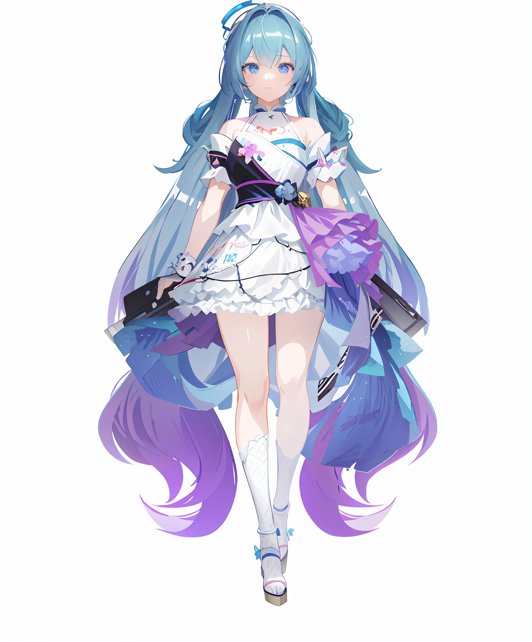 anime girl with long hair and blue eyes in a white dress, cute anime waifu in a nice dress, anime vtuber full body model, render of a cute 3d anime girl, official character art, render of april, anime full body illustration, full body xianxia, full portrait of elementalist, anime styled 3d, live2d virtual youtuber model