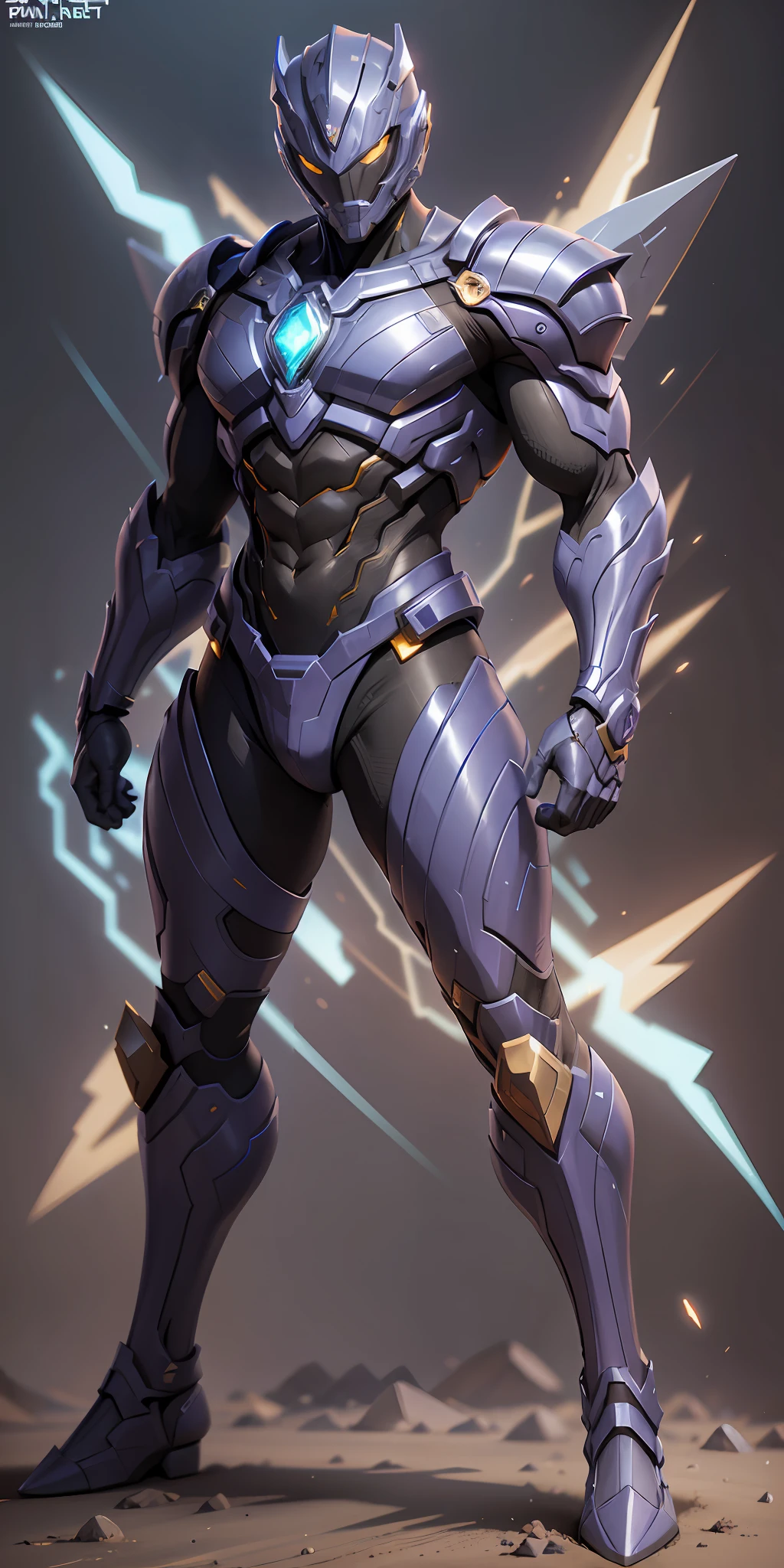 Cosmic Fury Zenith Ranger from Power Rangers, frontal, full-length, looking at the camera, facing the audience, standing pose, simple background, volumetric light, detailed full-body concept, sleek digital concept art, beautiful full-body concept art, art trend, CGsociety full-length,