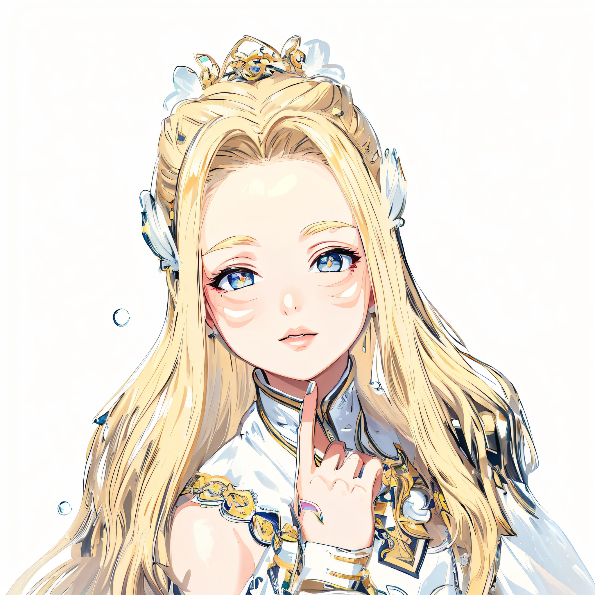 (masterpiece), (best quality), (ultra detailed),(disheed hair),(illustration), (1girl), (Fashionable clothing), standing, Fashion model, looking at viewer, (interview), (simple background), slit pupils, beautiful and delicate eyes, delicate beauty, floating, (high saturation), (colorful splash), colorful bubbles, (shine), focus on face, ponytail, Ayaka kamisato, light blonde hair, bangs, hair ring, floating flowers, flowing hair, (shiny), best lighting, best shadow,
