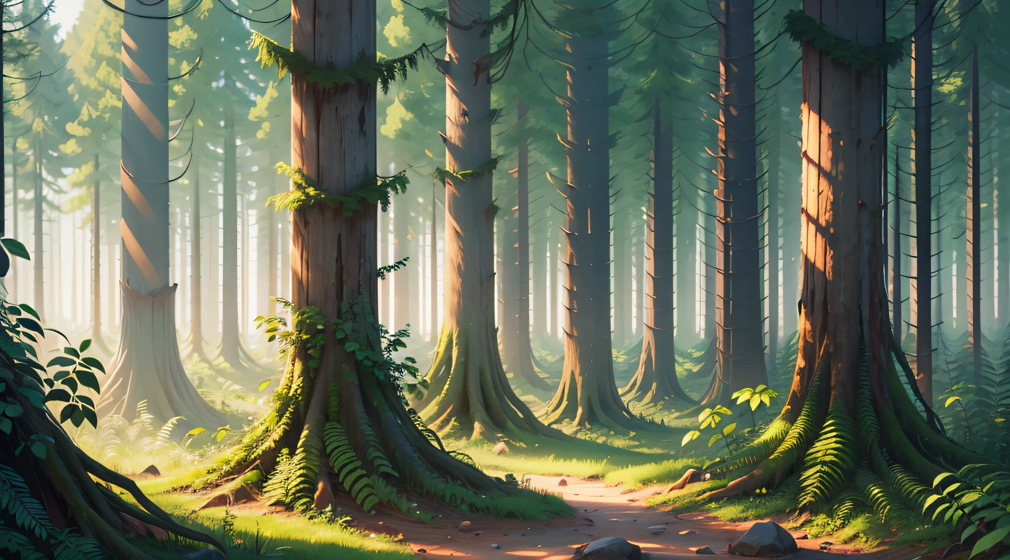 illustration design, many plants,many colors, forest,sunshine,8k,soft colors --auto --s2