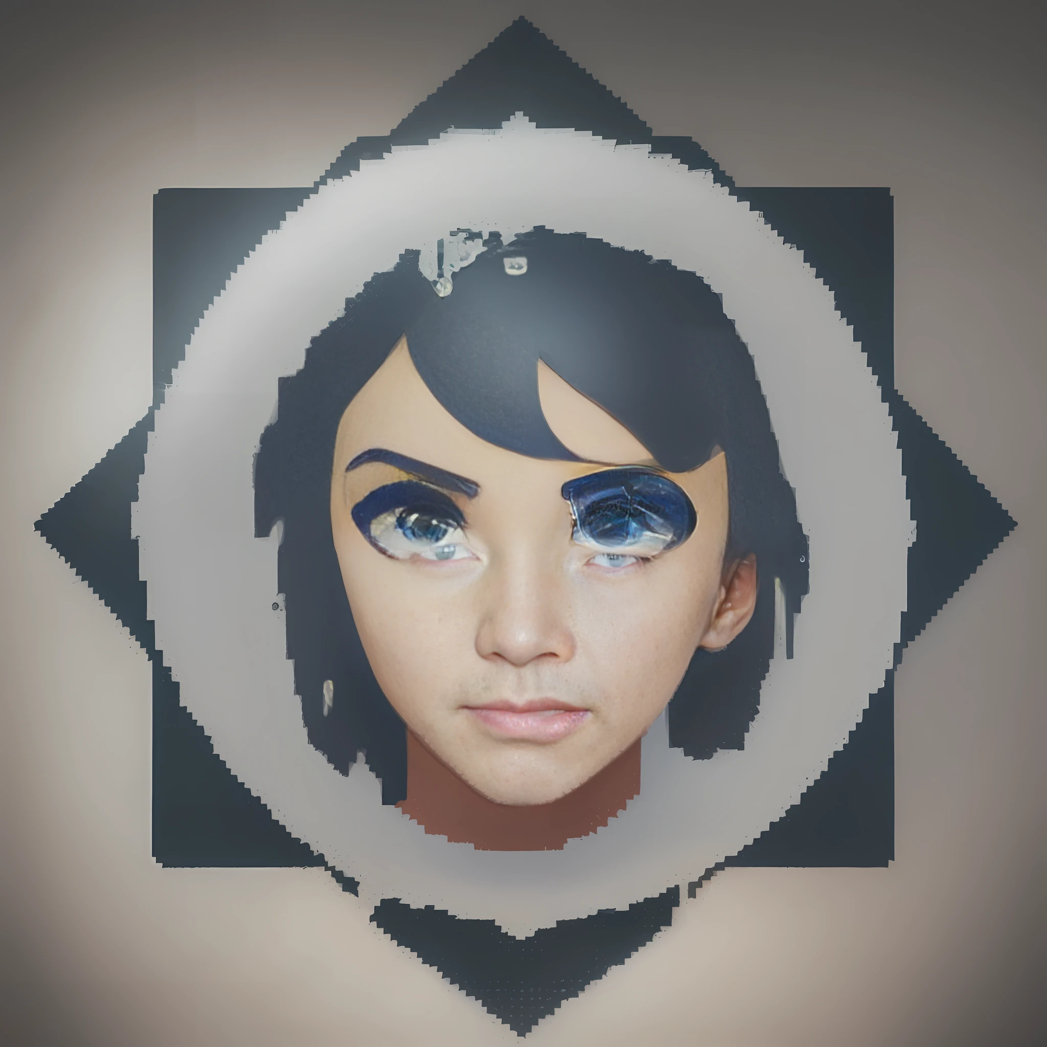 A comic-inspired 2D badge with a clean, pixel art design. The symbol has sharp lines and a strong outline, providing maximum contrast. The texture is smooth, with no visible textures, and the perspective is flat, with no distortions. --auto --s2