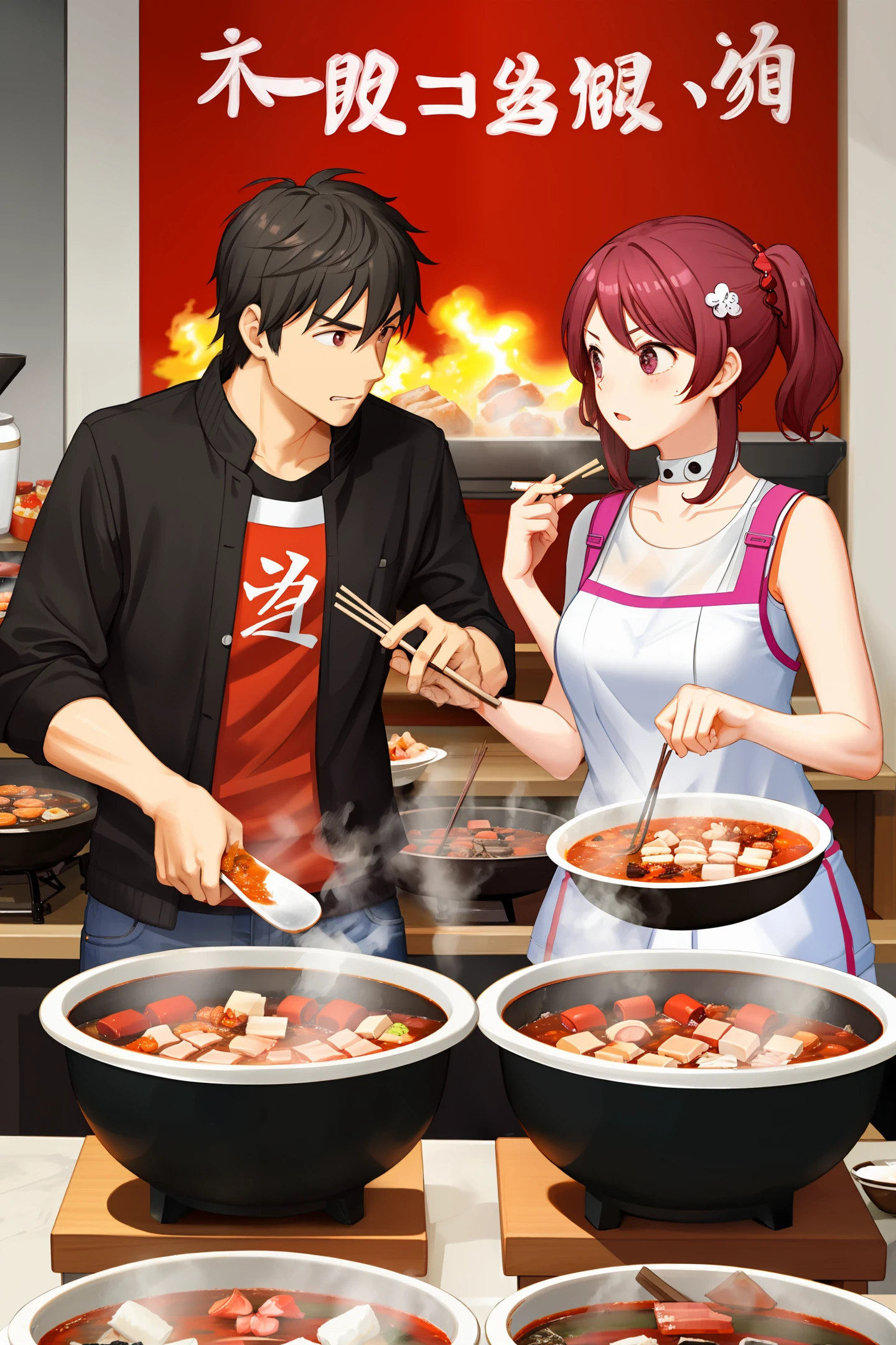 Couples lining up to eat hot pot