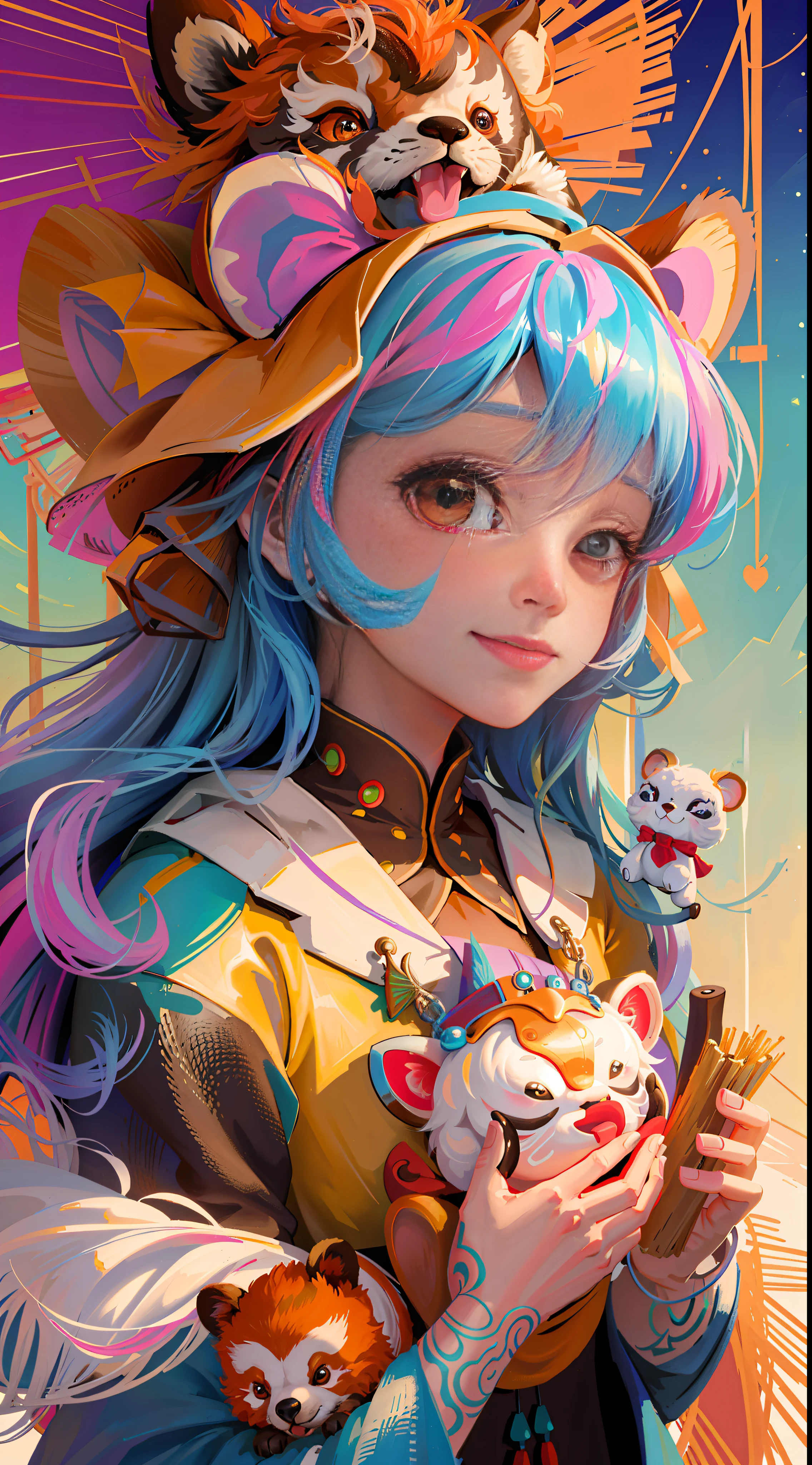 (Masterpiece, Best Quality, Very Detailed CG, Intricate Details: 1.2), 8k Wallpaper, Masterpiece, Best Quality, Award-Limited, High Quality, Super Detail, High Detail, Textured Skin, Cute, UHD, Anatomically Correct, Pixar Style, (A Cute Red Panda Wearing Doctor's Coat: 1.2), Doctor, Happy Sweet Smile. Fairy tale, bright colors, natural light, facial focus, simple background