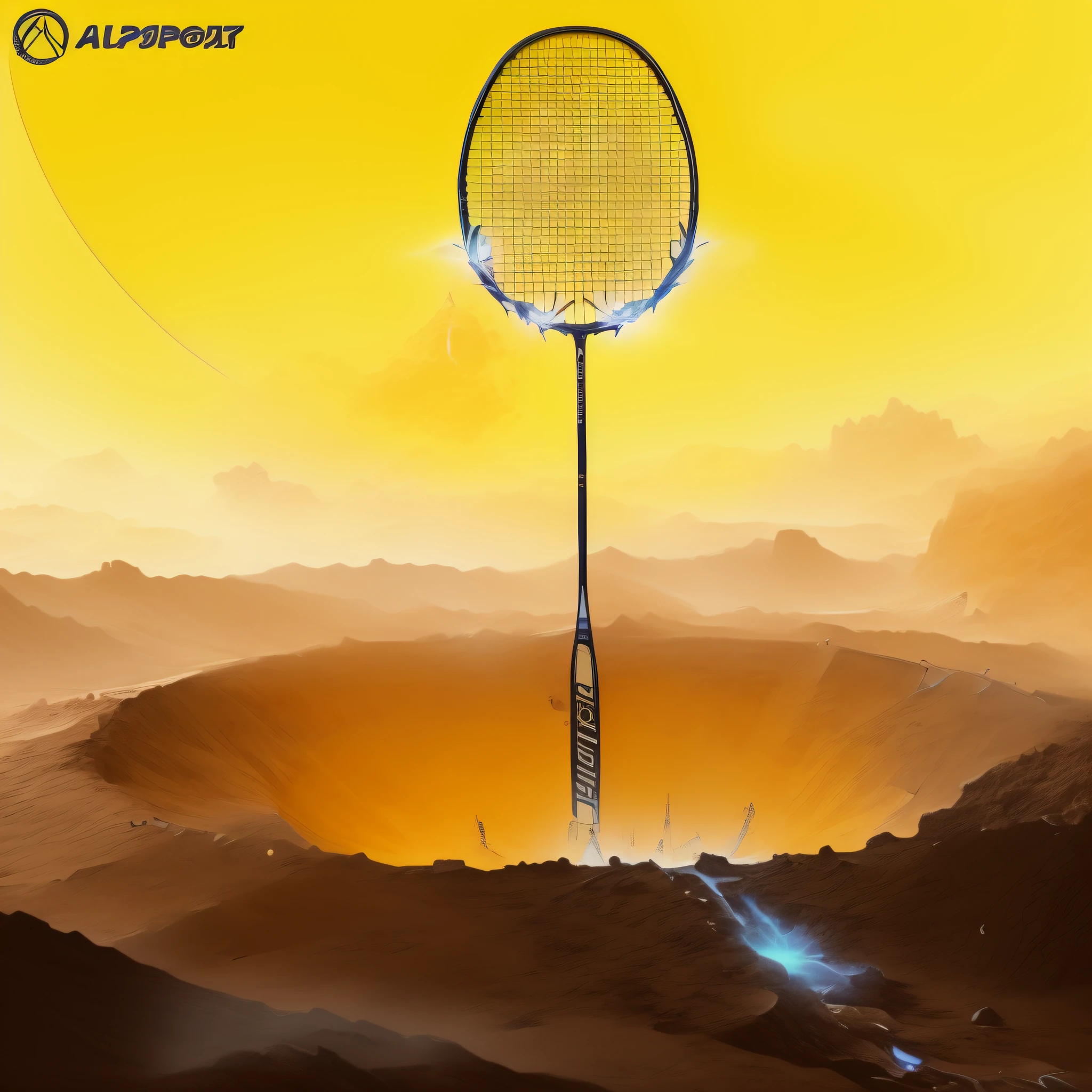 arafed image of a tennis racket in a hole in the middle of a planet, inspired by Ion Andreescu, realistic rackets, air shot, 3840x2160, 3840 x 2160, badminton, promotional render, product render, ultrafine hyper detailed, amazing wallpaper, high quality wallpaper