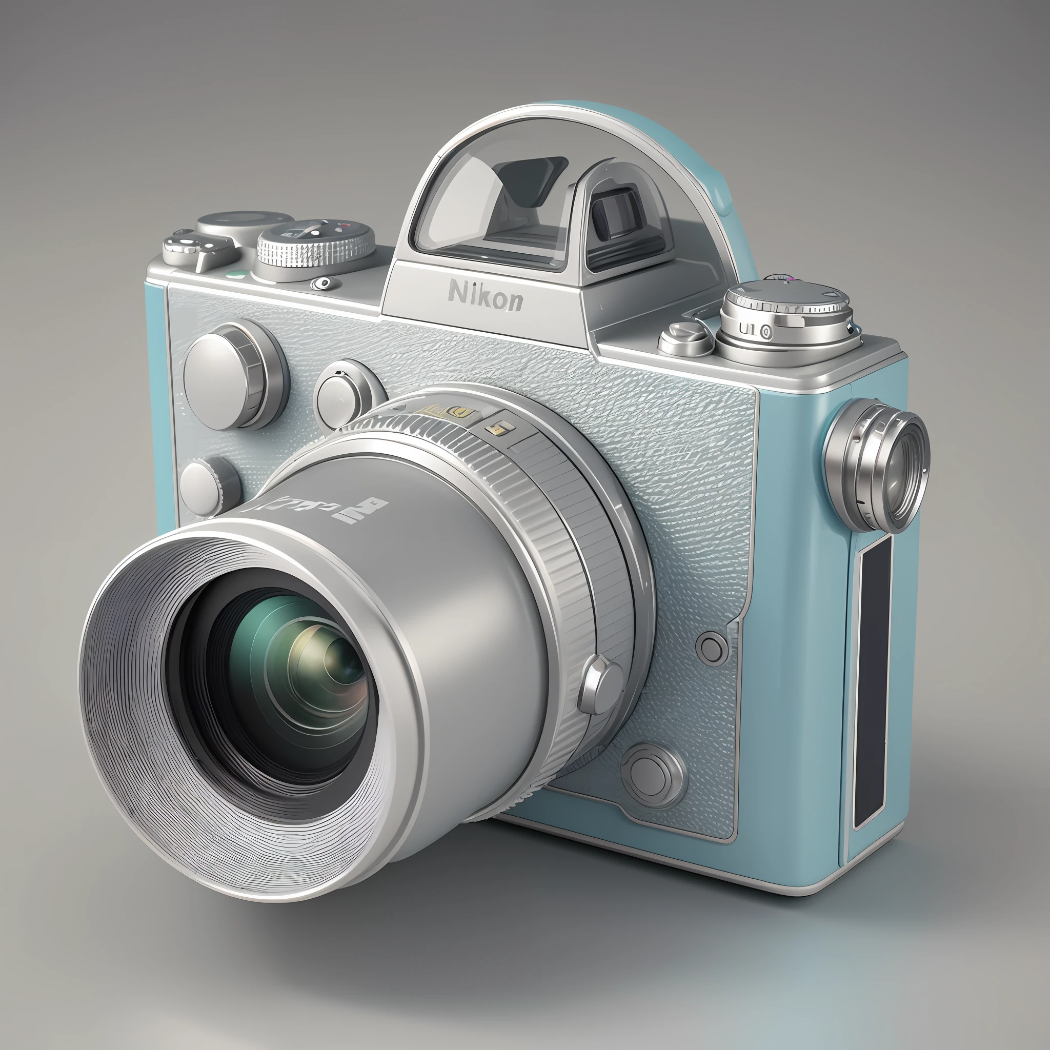 a Nikon FM2 camera made out of pastel colored, inflatable transparent plastic, hyper detailed, 3d rendering --v 5.1 --s 150 --auto --s2
