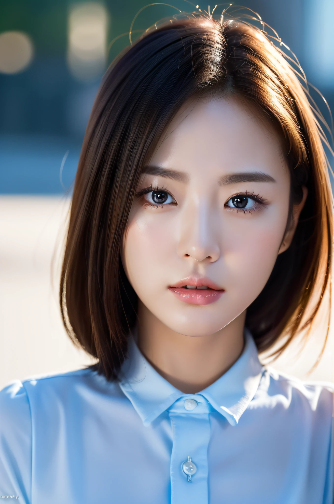 ((Top Quality, 8K, Masterpiece: 1.3)), Sharp Focus: 1.2, (Korean Cute Actress No.1), Realistic Photo (Shiny Skin: 1.3), Realistic Photo, Black Hair, Realistic Pupil, Movie Lighting, Highly Detailed Eyes and Face, Movie Lighting,