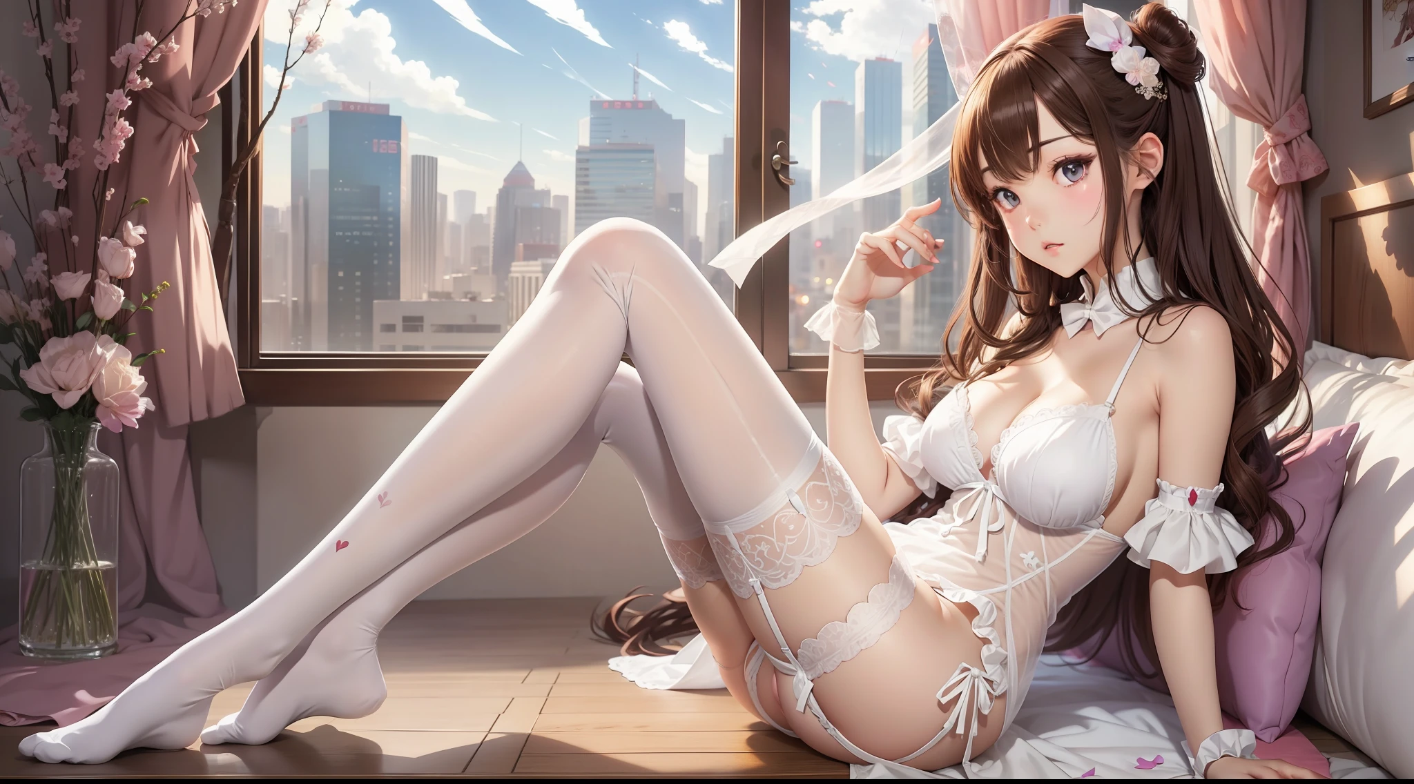 anime wallpaper, beautiful girl, white stockings, y --auto --s2