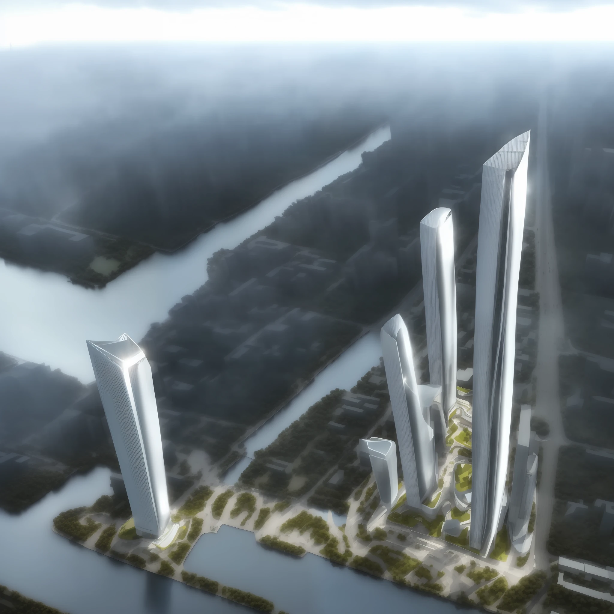river, city, super high-rise building,high resolution,hyper quality,full details