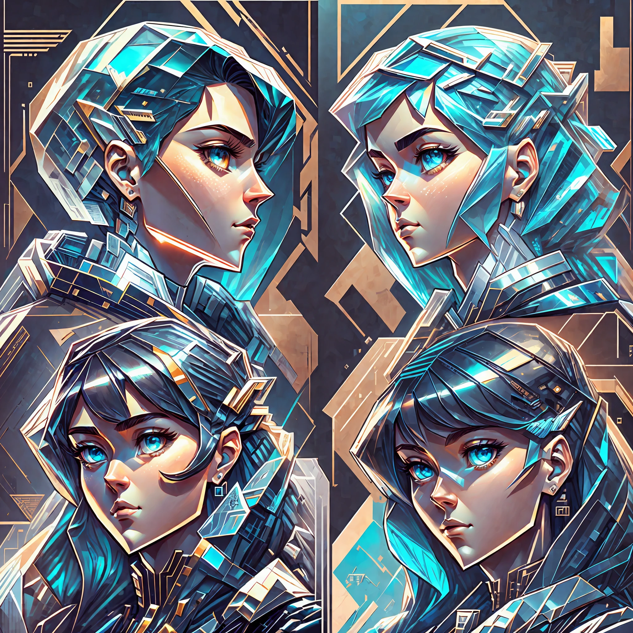 Illustrations for profiles that crypto influencers are likely to use. Two-dimensional. Flat tones. Pixel. --auto --s2