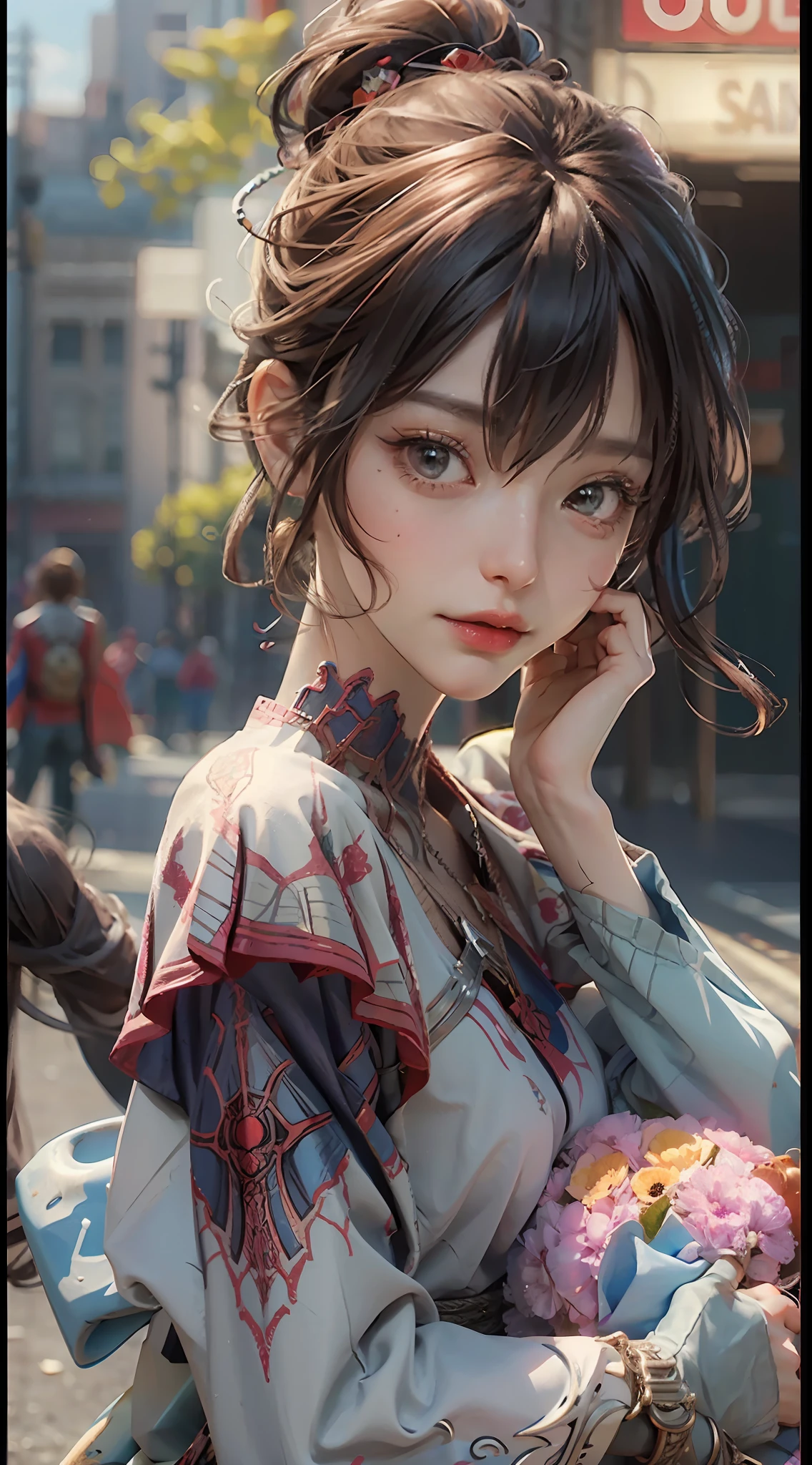 (Award Winning Digital Artwork: 1.3) of (Sketch: 1.3), (Vibrant: 1.3) Spidey, EmmaRob, CGSociety, ArtStation, (Saturation: 1.3), (Close Portrait: 1.3), (Female: 1.4), (beautiful: 1.4), (charm: 1.3), handsome, calendar pose, perfect detailed eyes, studio lighting, themed background