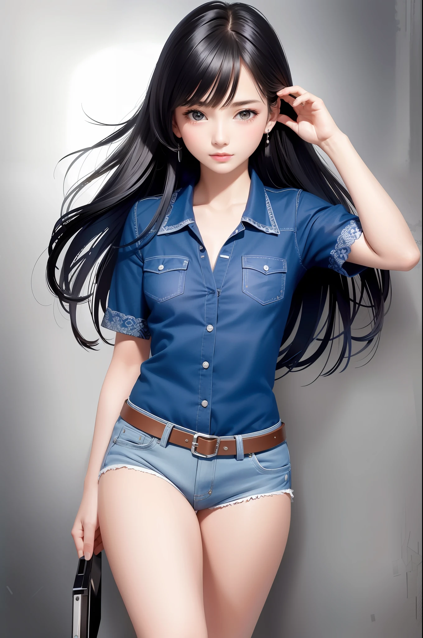 (Best Quality, Masterpiece: 1.1), (Realistic: 1.4), 1 Girl, Cowboy Shot