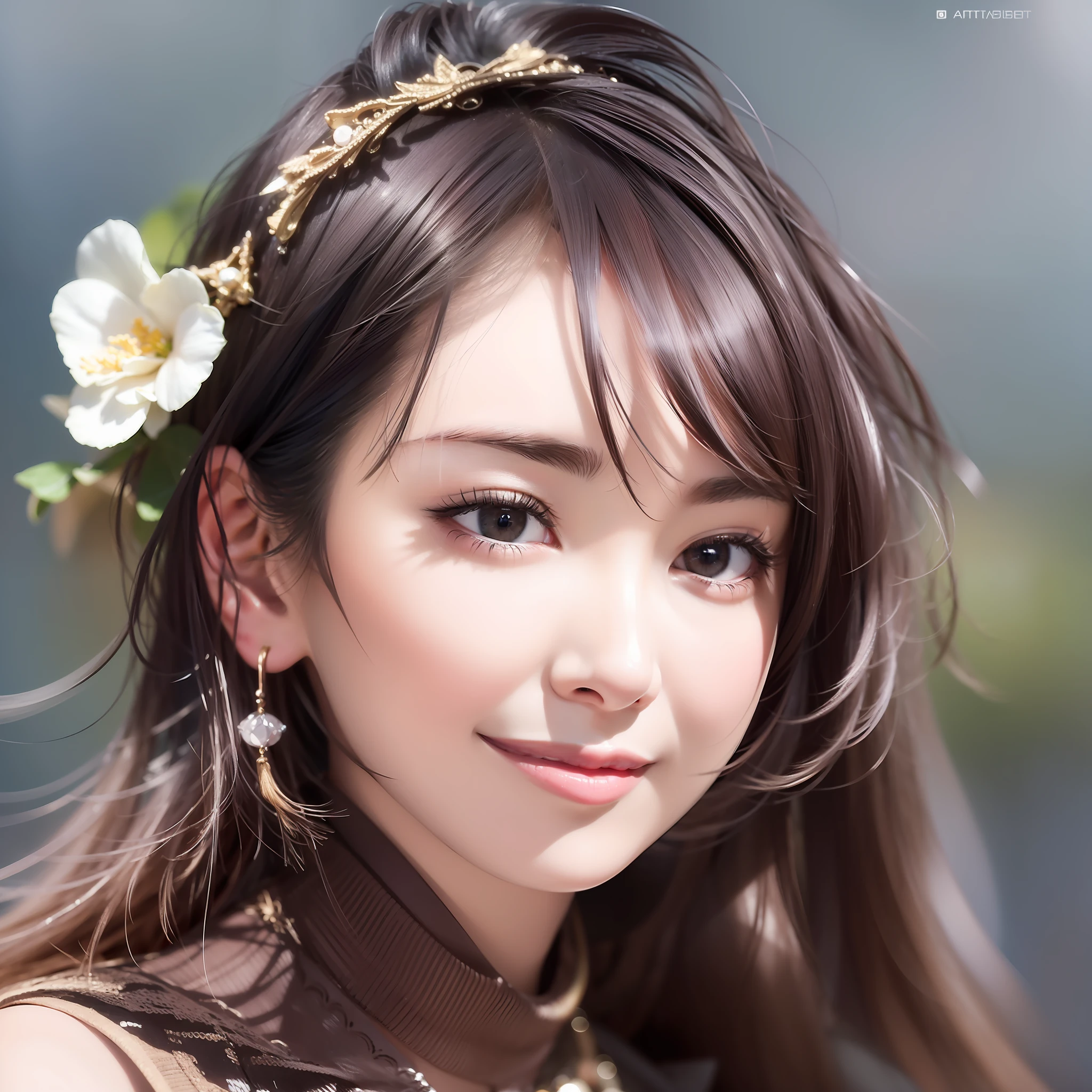(masterpiece), realistic, (girl portrait), beautiful face, cute young girl with smile, 20s, 8K post-production, high resolution, super detail, trending in ArtStation, sharp focus, studio photography, intricate detail, highly detailed, pure form, 8K resolution,