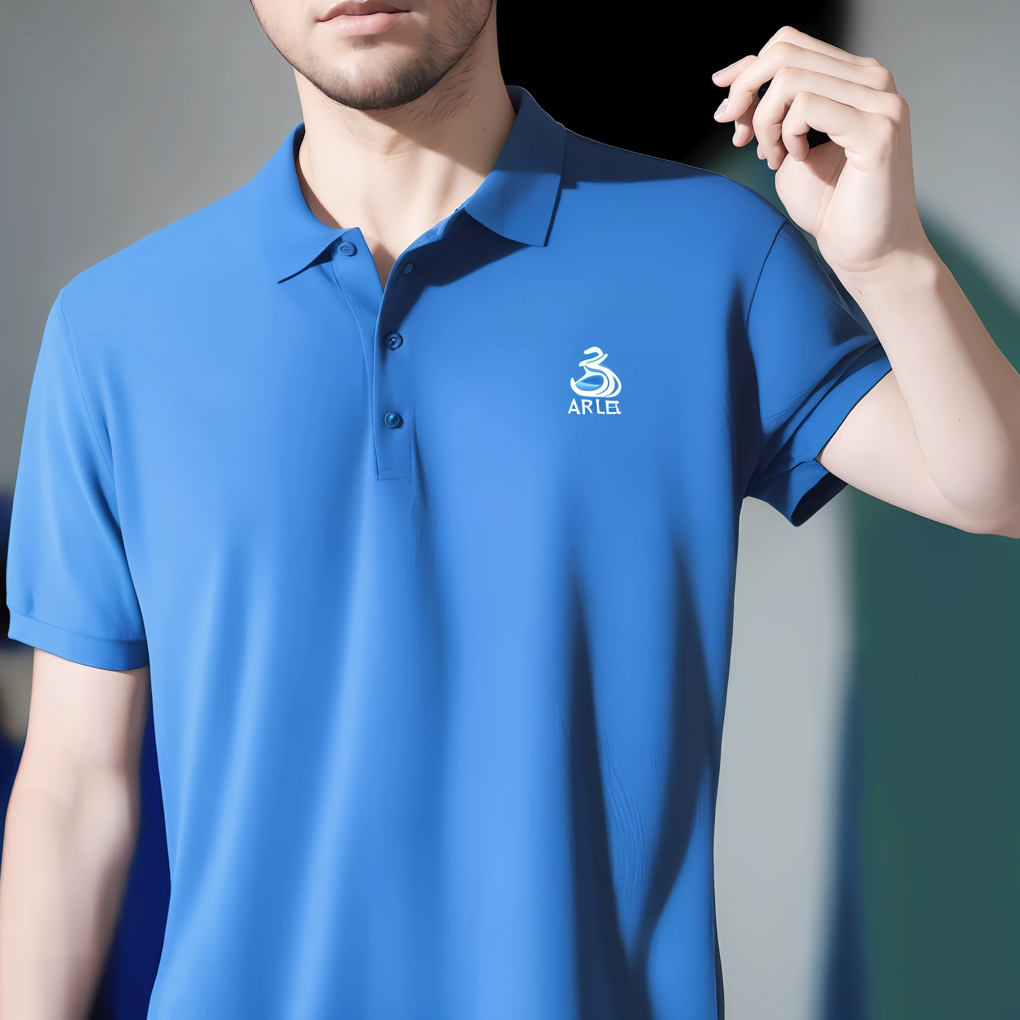 arafed picture of a blue polo shirt with a live in moment message, moment, official product image, historic moment, 2 0 2 0 fashion, sense of movement, live concert, inspired by Yves Klein, blue clothing, zmonzheng, royal-blue, blue mood, casual modern clothing, live footage, live, blue shirt, lifestyle