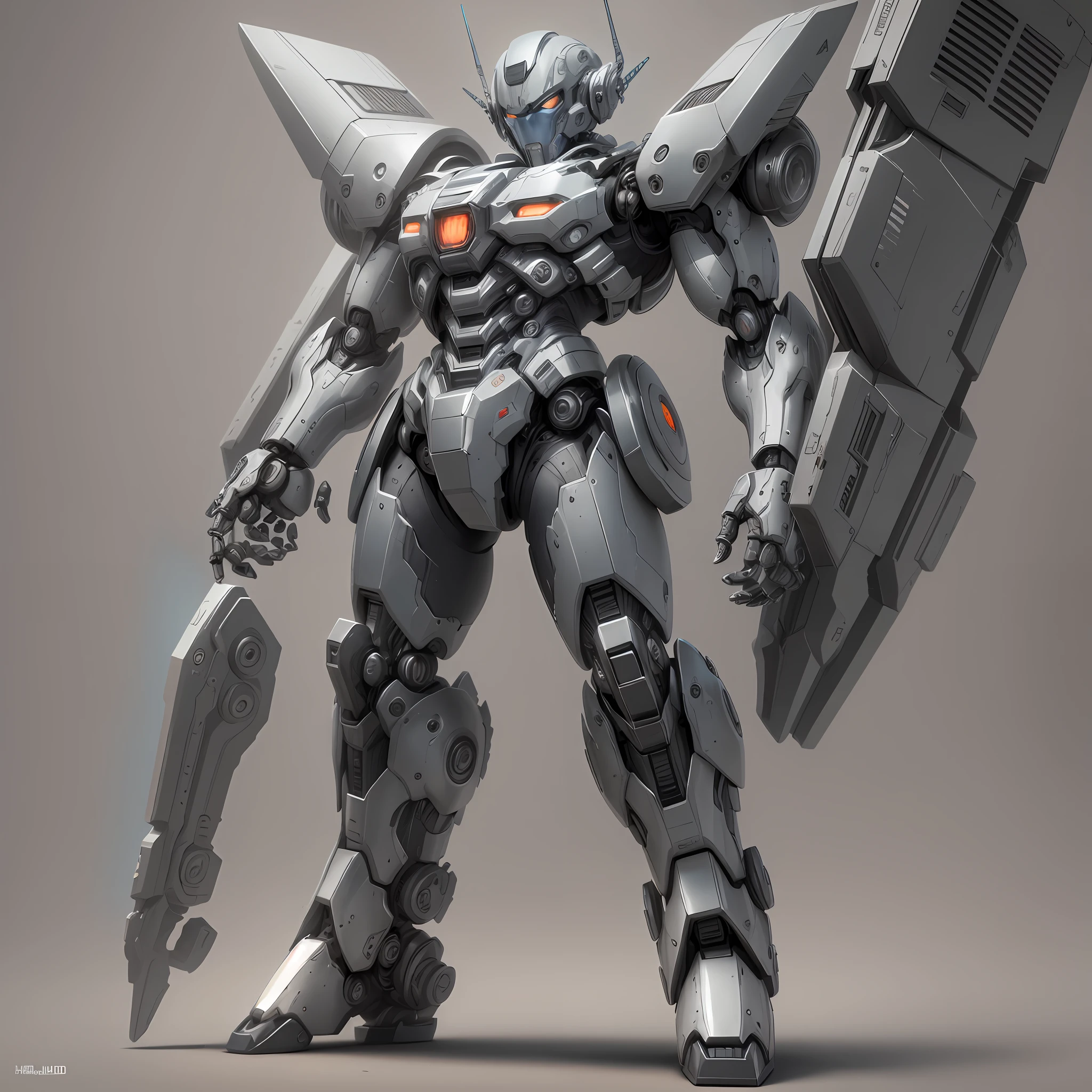 Humanoid mecha, ultra realistic male, with well elaborated joints, mechatronics, full body view of freight for the camera, with best pose to model, Surrealism, 8k, super detail.