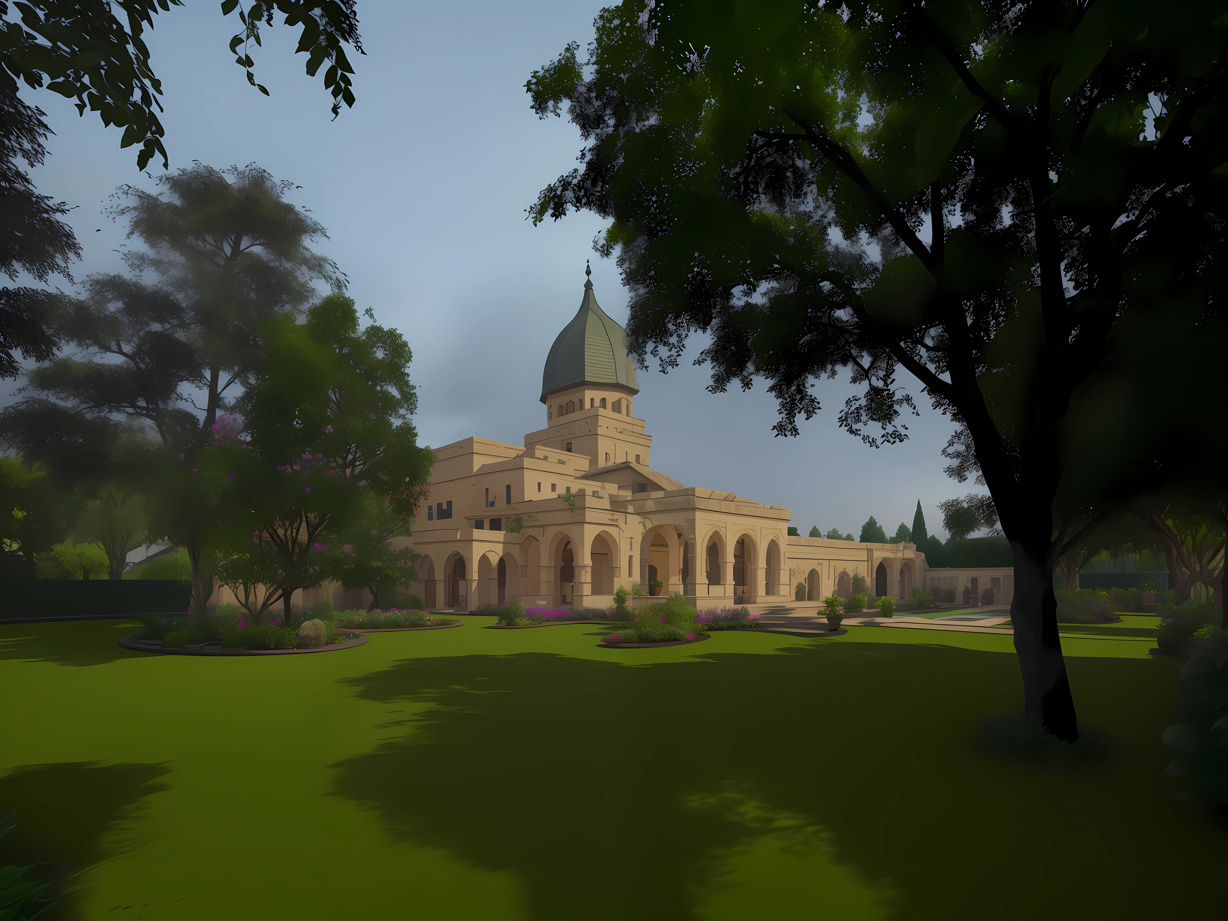 Courtyard, garden, plant order, best quality, super high resolution, (fidelity: 1.4), with a certain design.