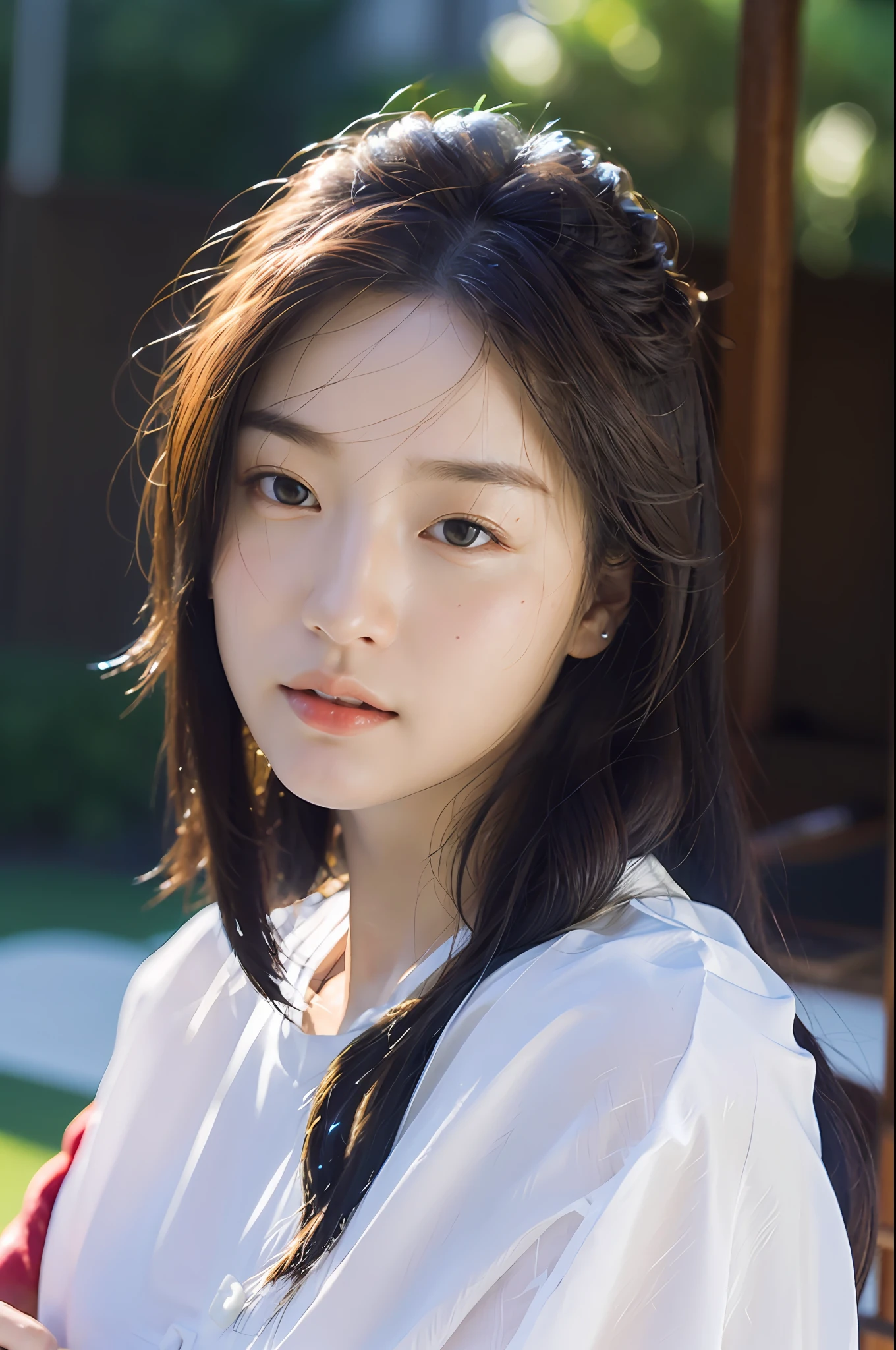 Attire, (Photo Photofidelity: 1.4), (Ultra-Realistic: 1.4), (Photorealistic: 1.3),
(smoother lighting: 1.05), (improved movie lighting quality: 0.9), 32K,
1 girl, 20 year old girl, realistic lighting, backlight, light on face, ray tracing, (brightened light: 1.2), (improved quality: 1.4),
(the best quality real textured skin), fine and meticulous eyes, fine and meticulous face,
(tired sleepy satisfied: 0.0), face close-up, sportswear, playing football, football field background
(Increases body line mood: 1.1), the skin is shiny