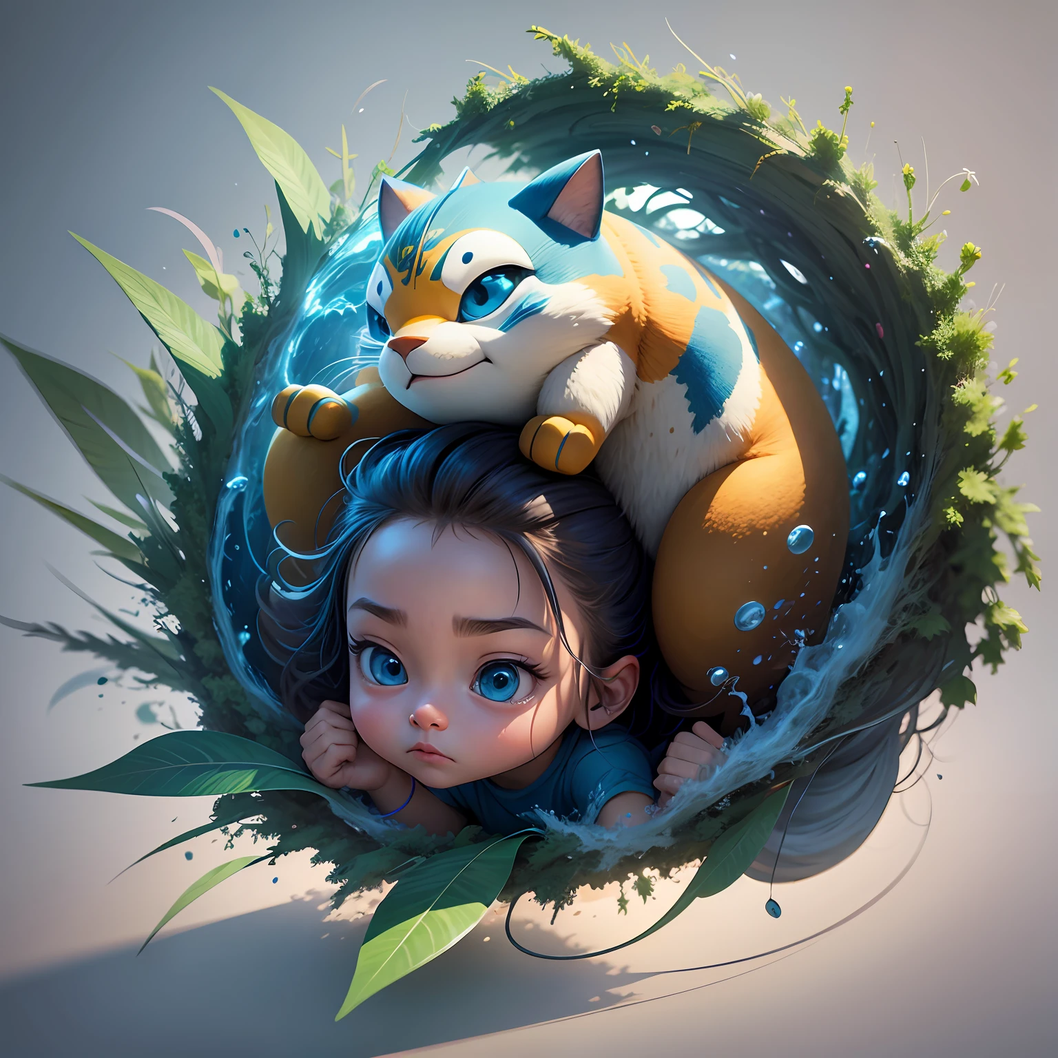 [T-shirt print] + [Digital art style] + [Children's character] + [3D animation] + [Graphics Engine Leonardo Diffusion, Rendering Engine Leonardo style, Graphics Engine Midjourney, 1024x1024 Px, Guidance Scale 4,  Strength 0.4] --auto --s2