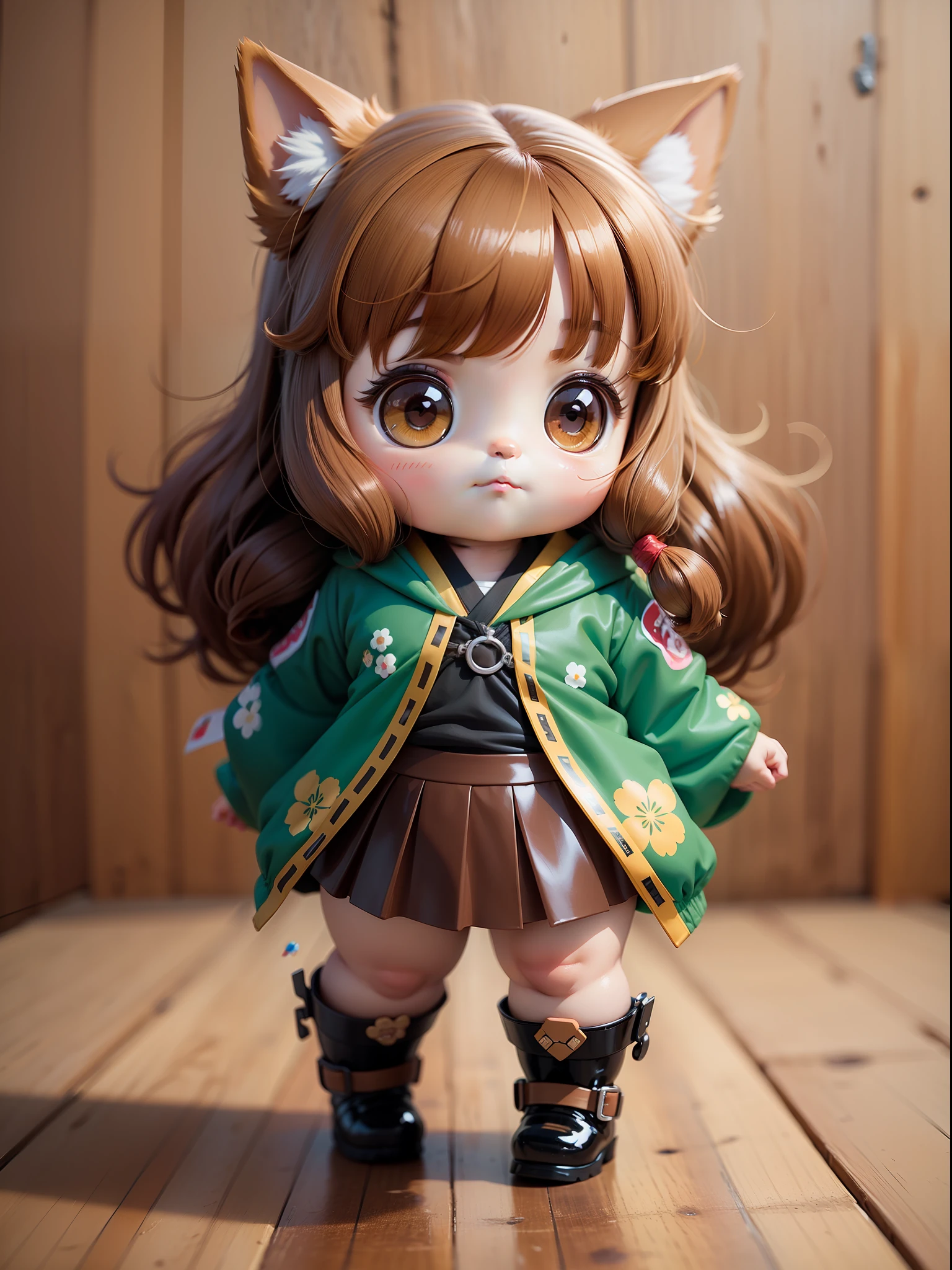full body, cute, pudgy, a lovely japanese chibi anime corgi glrl, light brown hair, cute girl face, PVC, --auto --s2