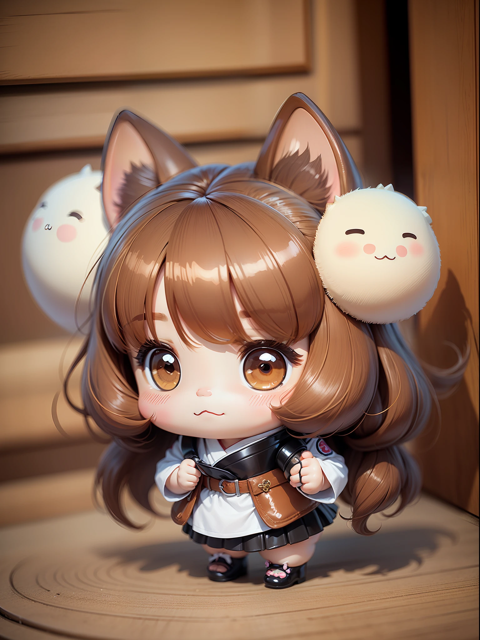 full body, cute, pudgy, a lovely japanese chibi anime corgi glrl, light brown hair, cute girl face, PVC, --auto --s2