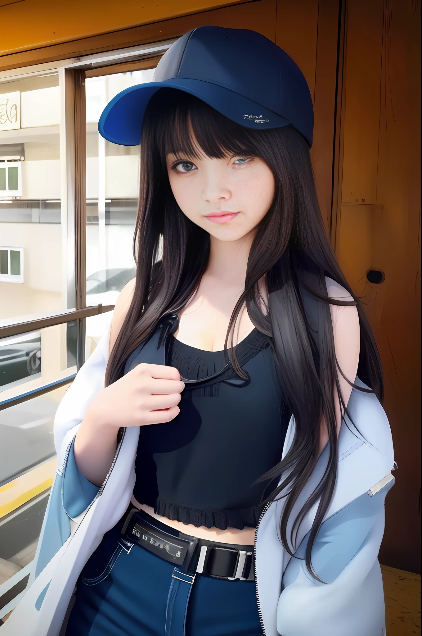 arafed asian woman in a black top and blue jeans posing for a picture, anime girl in real life, attractive anime girl, realistic anime 3 d style, realistic young anime girl, anime girl cosplay, beautiful anime girl, ig model | artgerm, photorealistic anime, pretty anime girl, ilya kuvshinov with long hair, anime girl with long hair
