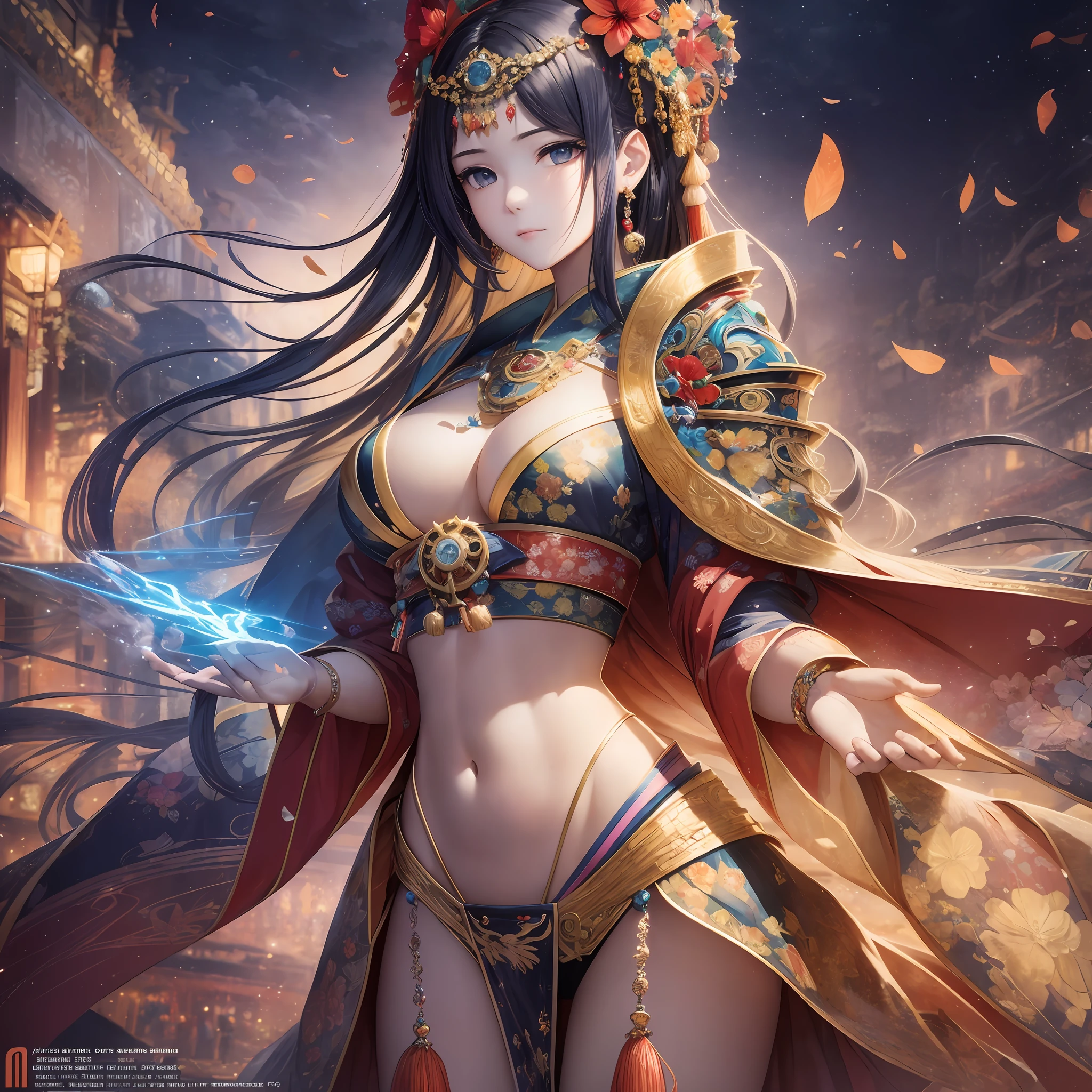 ((Masterpiece, highest quality)), illustration, super detailed 8K, realistic, clear focus, highly detailed, professional lighting, colorful details, rainbow color BREAK factory super long shot, luminescence, intricate detail, shitsumeka, one downscale standing in front of the viewer, navel Japan beautiful girl --auto --s2