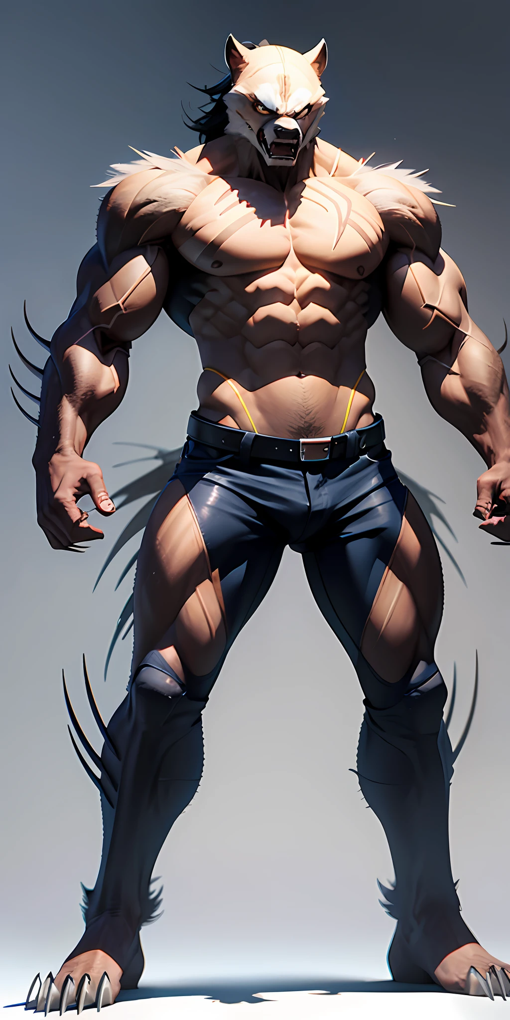 Wolverine, full body,3D, White background, transparent background, 32k, high resolution, maximum detail --auto --s2