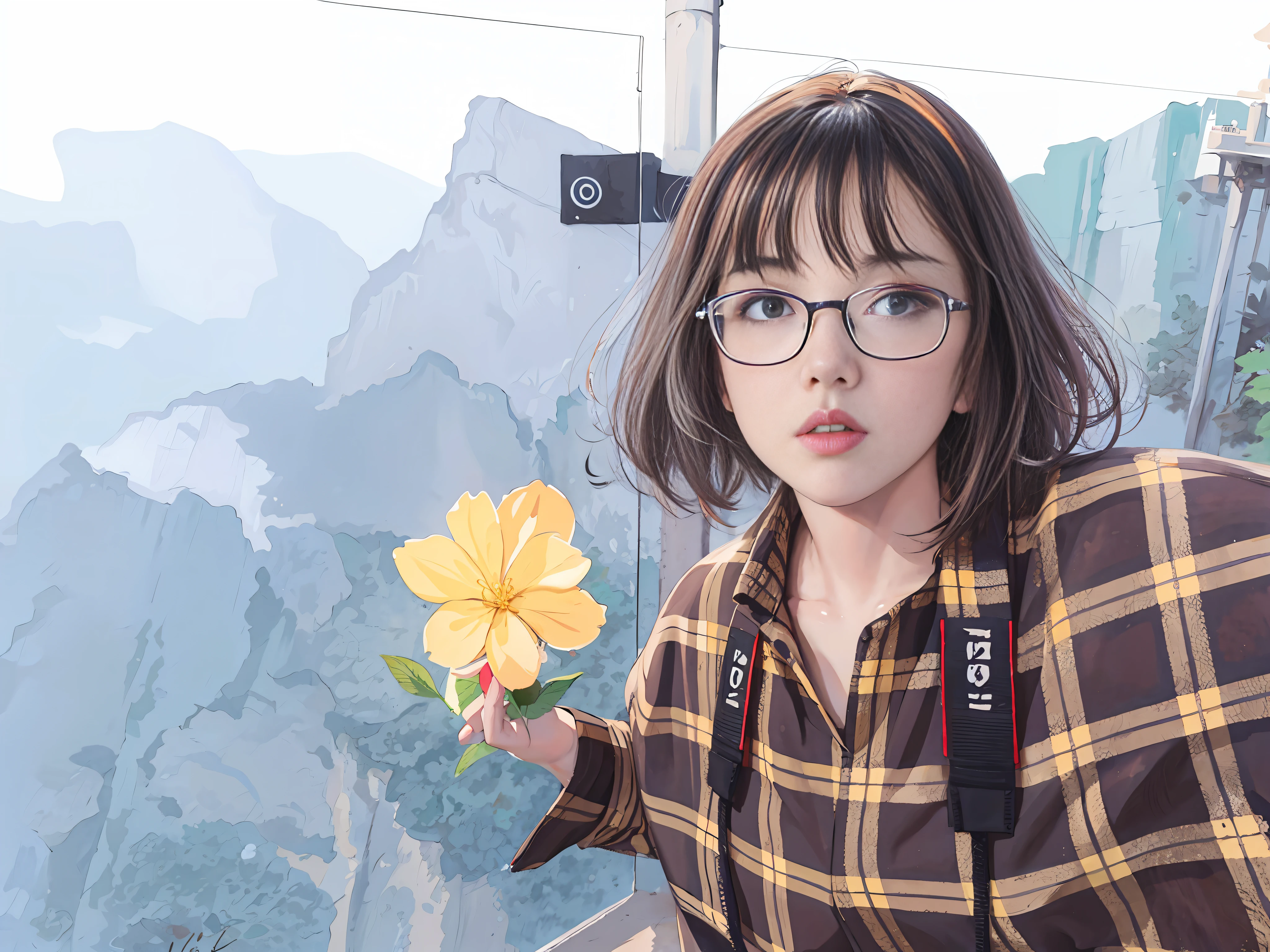 stechu,(white background:1.4), ((tachi-e)), original,(illustration:1.1),(best quality),(masterpiece:1.1),(extremely detailed CG unity 8k wallpaper:1.1), (colorful:0.9),(panorama shot:1.4),(solo:1.2), (ink splashing),(color splashing),((watercolor)), clear sharp focus,{ 1girl standing },((korean style )),flower background,outdoors,rocks, looking at viewer, soft smile,pure,beautyfull detailed face and eyes,beautyfull intricacy clothing decorative pattern details, black hair,black eyes,colorwater