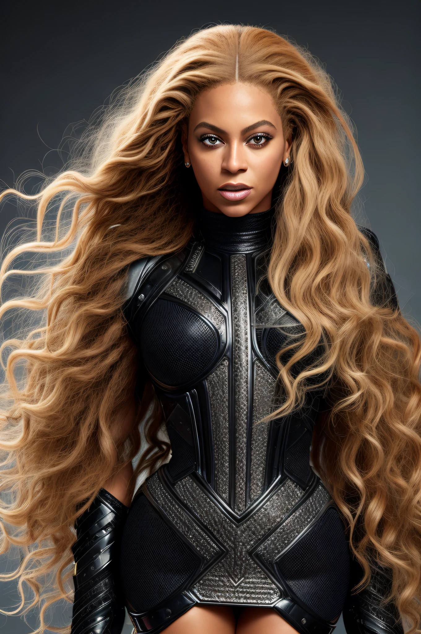 Beyoncé photo, 4K texture, high quality, gorgeous hairstyle, 8k image, high image quality, with clothing, long hair, with details, extravagant, shiny accessories, inspired by Criminal music, WHOLE BODY