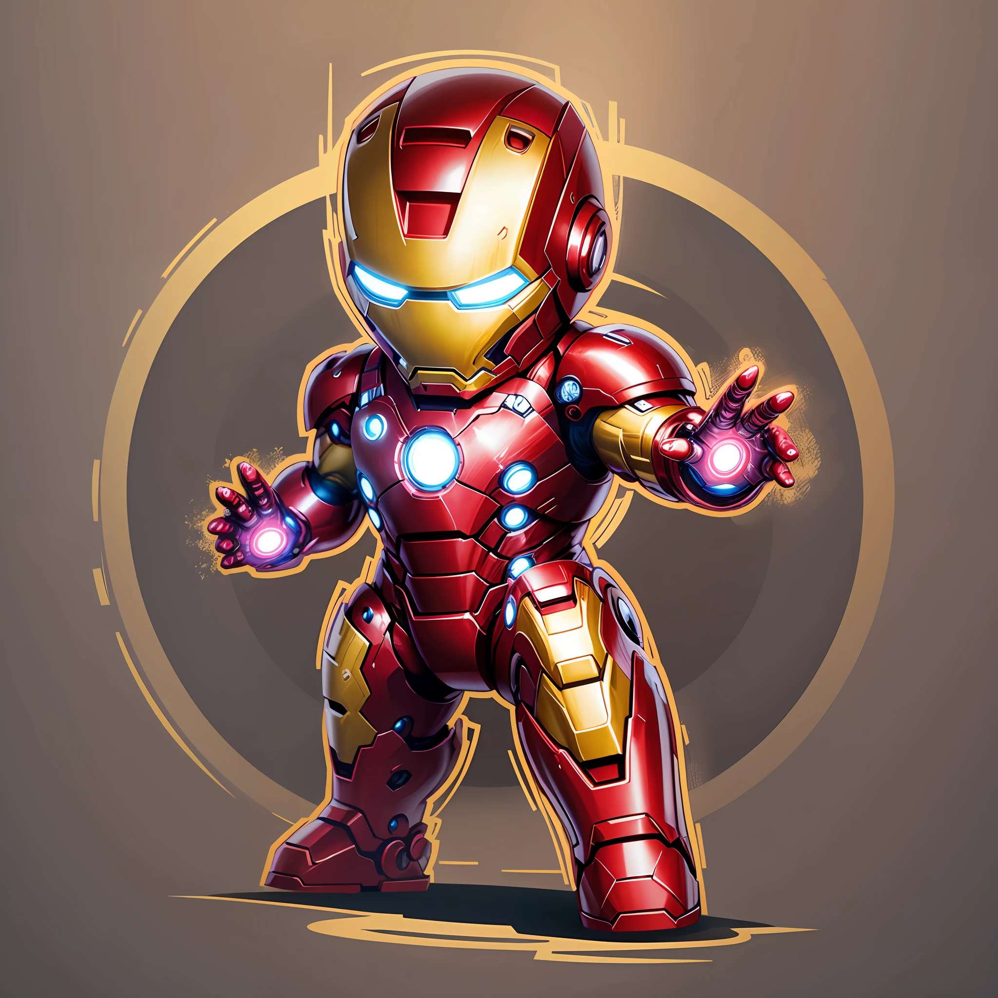 Iron man, dynamic image, vectorized, chibi, t-shirt --auto --s2