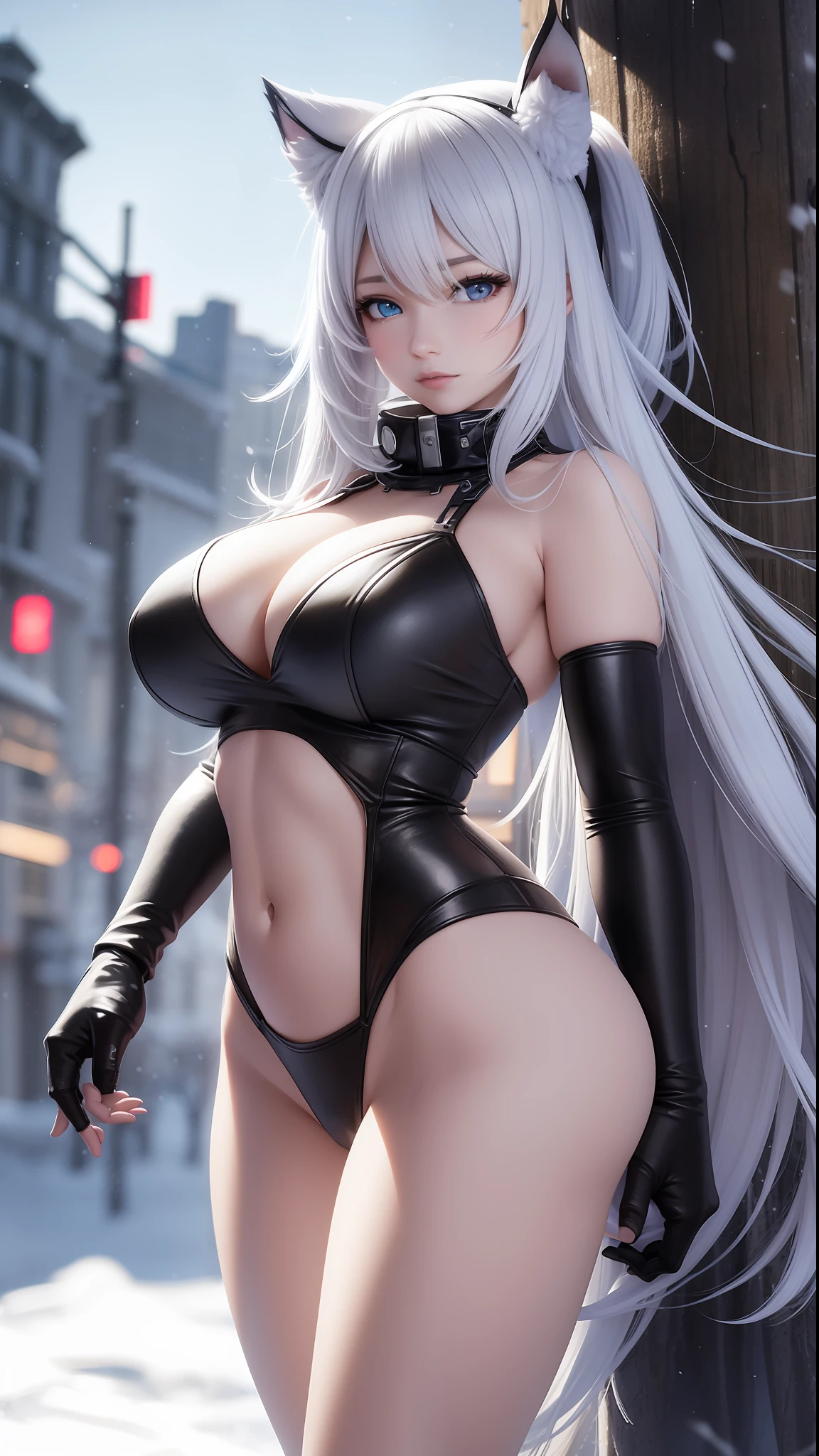 8k, realistic, very detailed, pretty girl, y body, perfect proportions, snowy, no top, full chest, white balance, large aperture, ultra-wide angle, movie lights, fair skin, shyness, --auto --s2