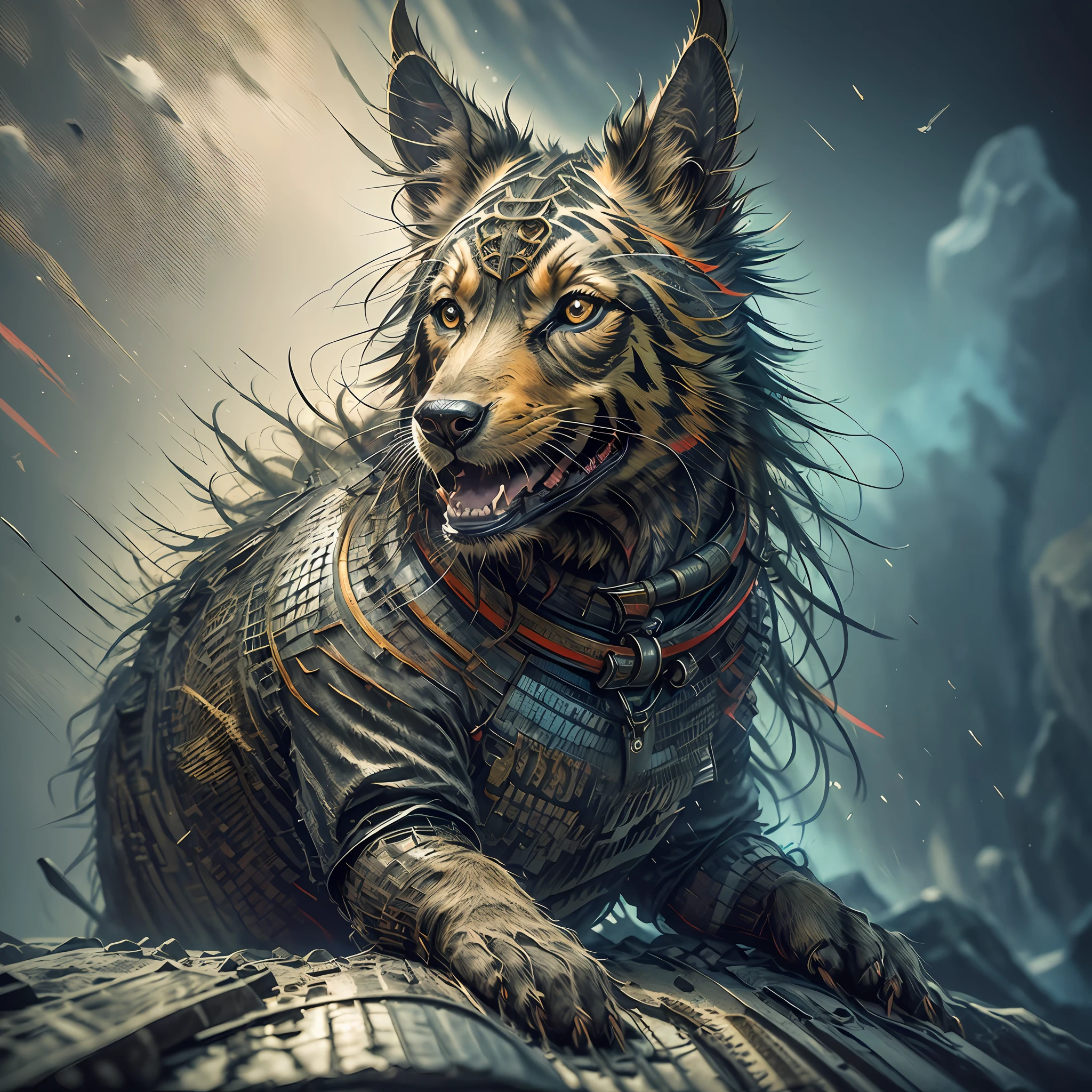 knollingcase, black dog, (((vibrant, photo realistic, realistic, dramatic, sharp focus, 8k))) --auto --s2