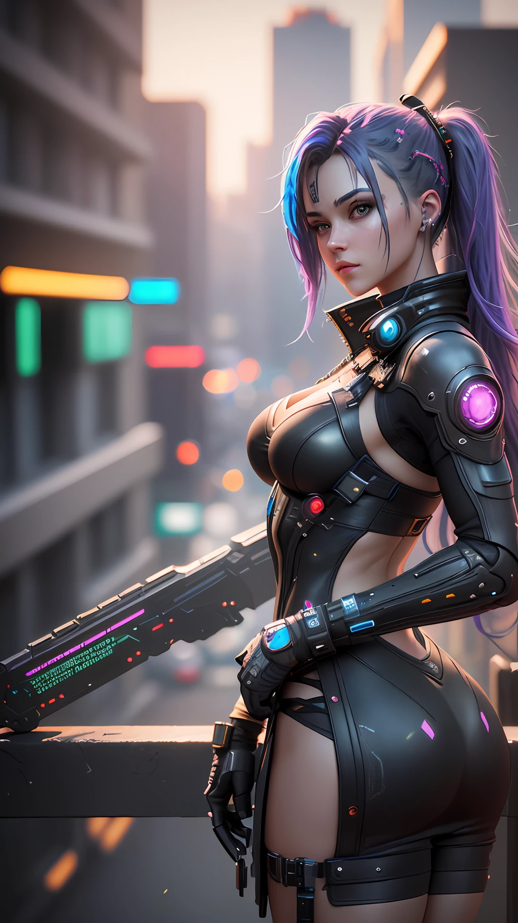 ((Best quality)), ((masterpiece)), (detailed:1.4), 3D, an image of a beautiful cyberpunk female,HDR (High Dynamic Range),Ray Tracing,NVIDIA RTX,Super-Resolution,Unreal 5,Subsurface scattering,PBR Texturing,Post-processing,Anisotropic Filtering,Dept