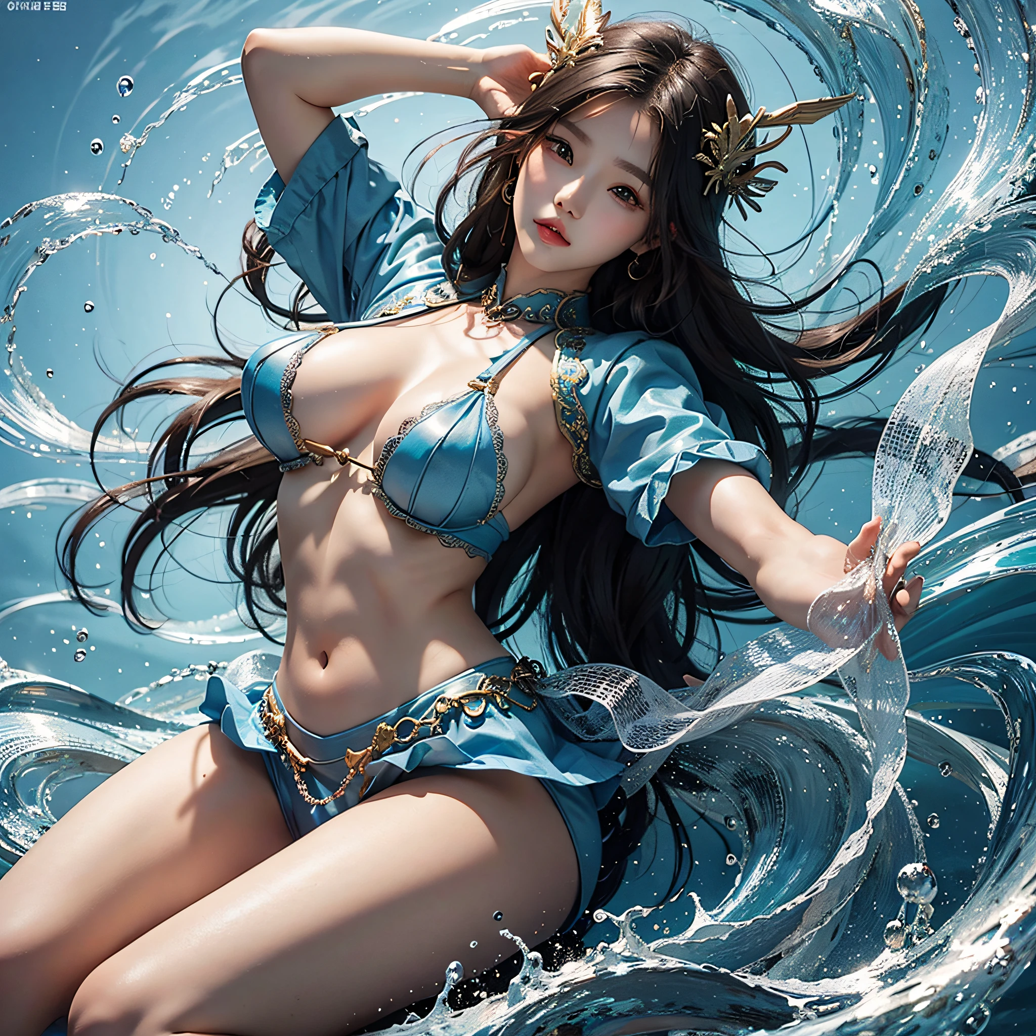 God of the Sea Korean Idol Korean Beauty Top with Emphasized Breasts Big Tits Abs Slender Glossy Full Body Statue