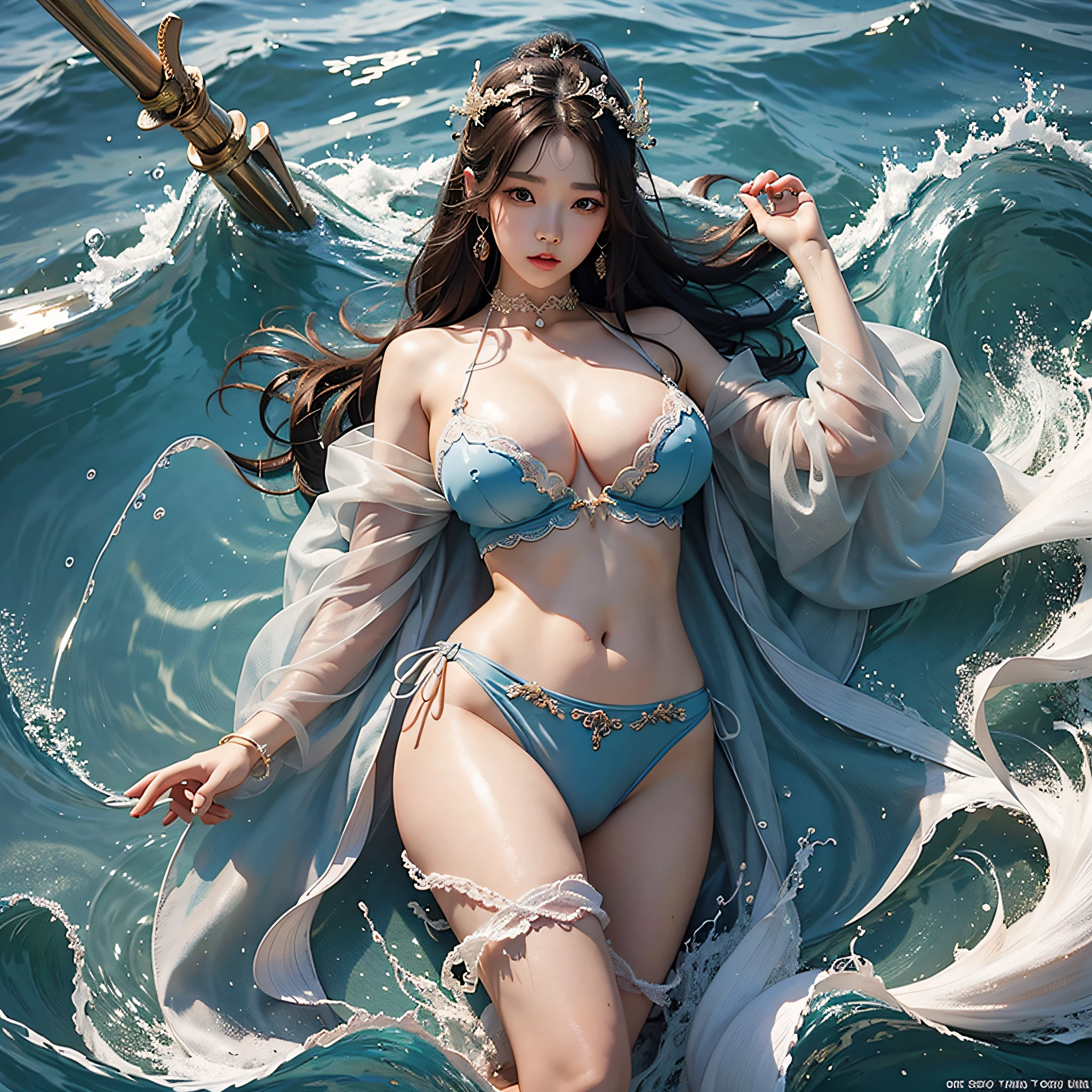 God of the Sea Korean Idol Korean Beauty Top with Emphasized Breasts Big Tits Abs Slender Glossy Full Body Statue