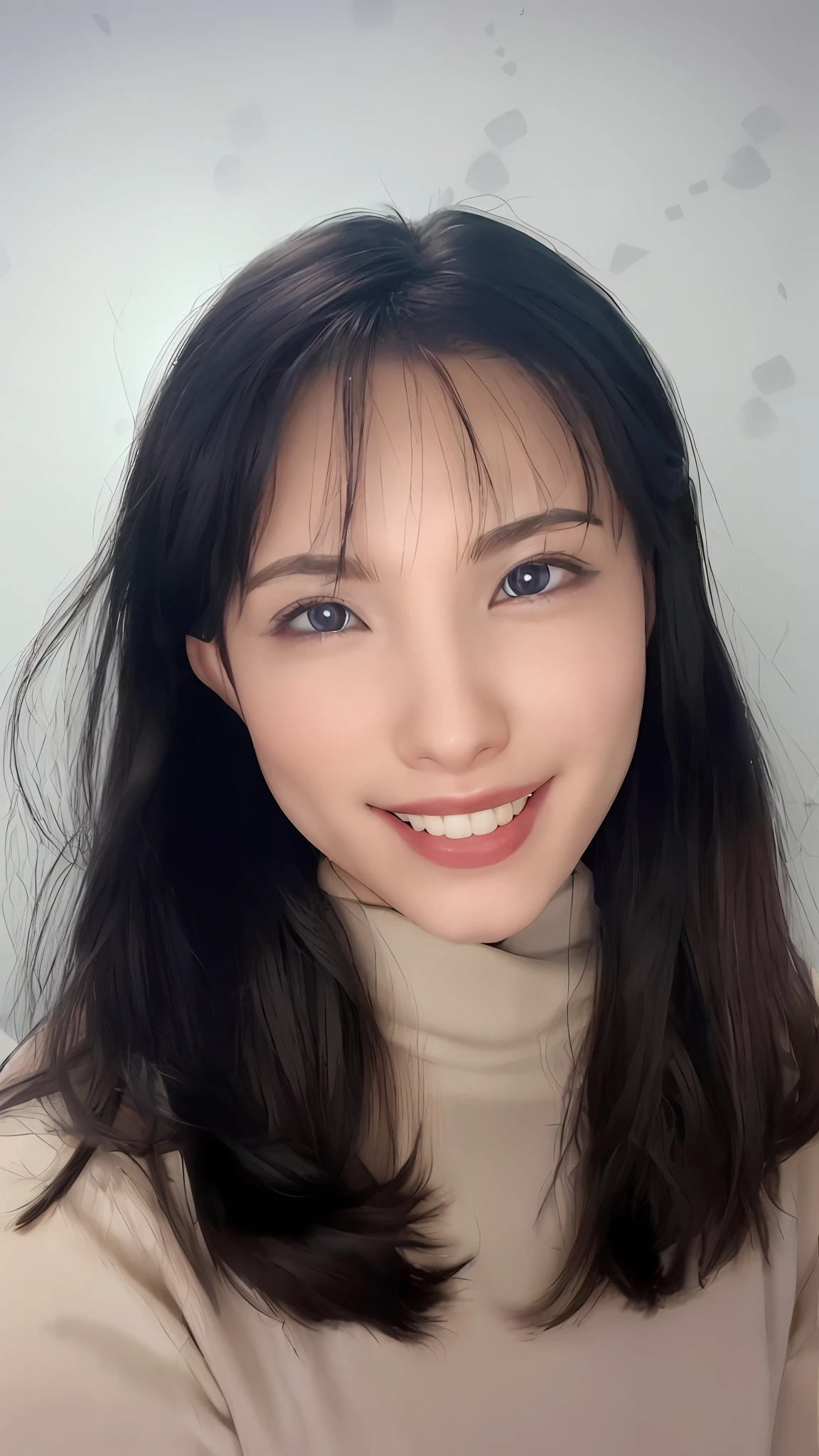 vatar, a cute girl, 25 years old, with dimples, black curly hair, high nose, teeth showing smile, in the room, soft glue, 3d rendering, Pixar style anime avatar, --iw 2
