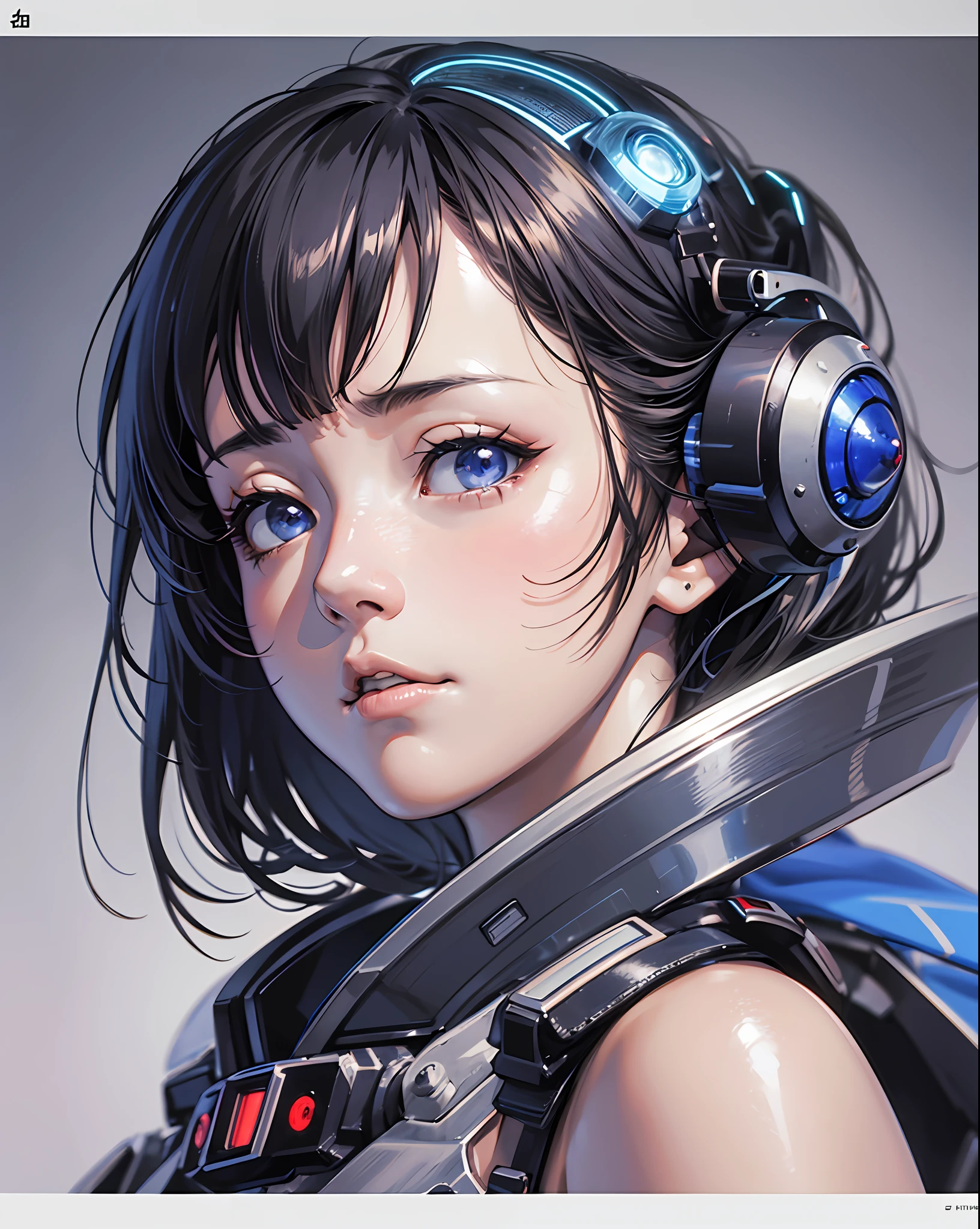 a woman with a robot head and many wires on her head, cyborg - girl, by Kanō Naizen, hajime sorayama designed girl, anime robotic mixed with organic, portrait of a mechanical girl, art of katsuhiro otomo, cyborg girl, artist katsuhiro otomo, by Masamune Shirow, mechanical Cyborg, Science Fiction, Cities, Rendered in Octane, hyper realistic, 8k, epic composition, cinematic, octane render, artstation landscape vista photography,Hiroshi Yoshida,moody lighting rendered by octane engine,characters 8K symmetrical arstation, cape,cinematic lighting, intricate details, 8k detail post processing, hyperealistic,ar 2:3 Reality Reality --auto --v6 --s2