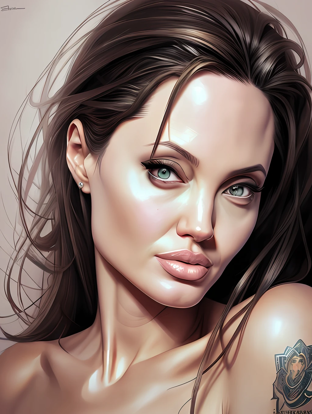 Insanely beautiful portrait of Angelina Jolie by Sabbas Apterus