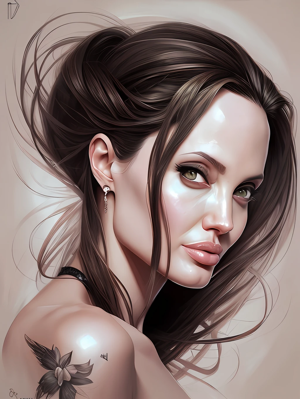 Insanely beautiful portrait of Angelina Jolie by Sabbas Apterus