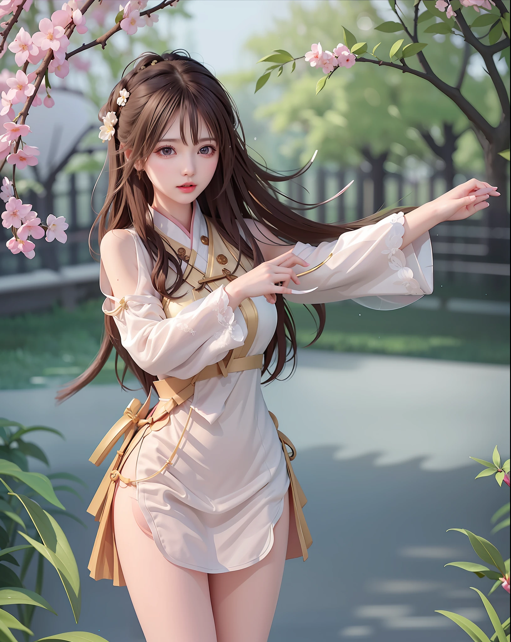 (8k, RAW photo:1.2), best quality, ultra high res,dramatic angle,(fluttered detailed color splashs), (illustration),(((1 girl))),(long hair),(rain:0.9), (头饰:1.4),少女身边有一座古宫,汉服,(重点),彩色水墨画,(泼彩),泼彩,(((colorful))),(素描:0.8) , Masterpiece, best quality, beautiful painted, highly detailed,(denoising:0.6),[splash ink],((ink refraction)), (beautiful detailed sky),moon,highly,detaild,(masterpiece, best quality, extremely detailed） CG unity 8k壁纸，杰作，最好的质量，超详细），（石蒜），
