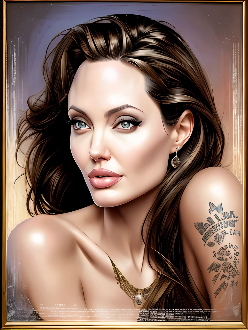 An Insanely beautiful portrait of Angelina Jolie by Gil Elvgren