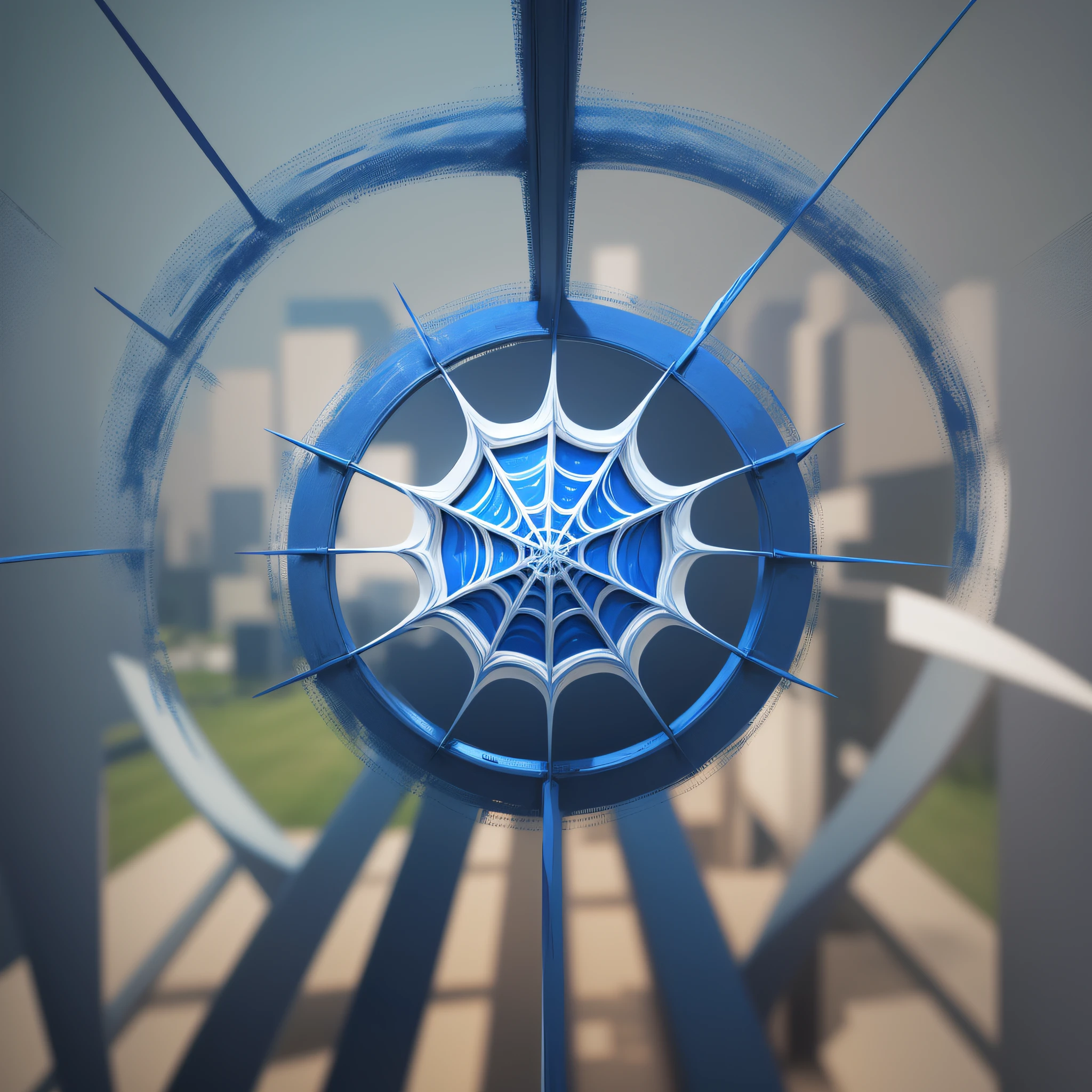 Youtube banner, 1235 x 338, Technology, blue and white colors, logo of a spider --auto --s2