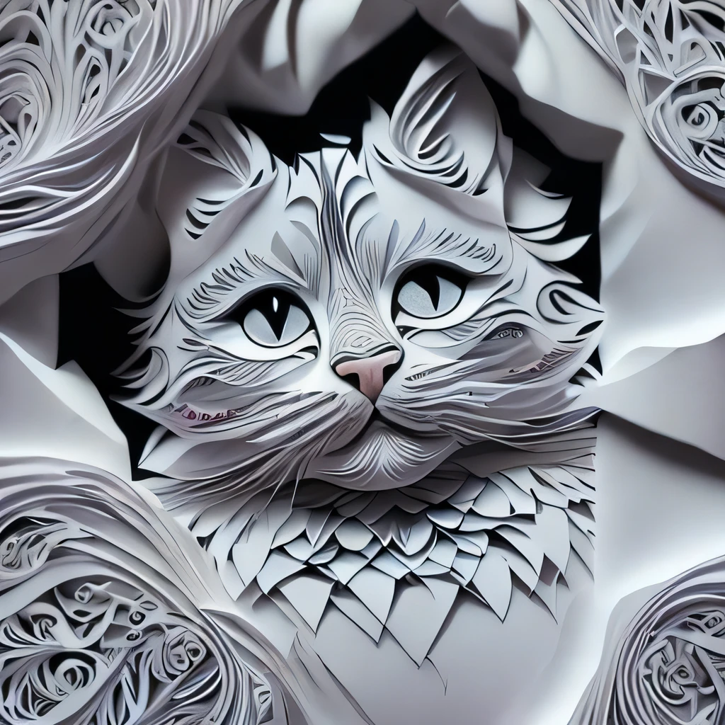 (PerfectNwsjMajic:1.3),((Papercut)),kuusoogai,(masterpiece, top quality, best quality) ,1girl,(headshot:1.3), shapes, intricate designs, shadowbox frame, kirigami, long hair