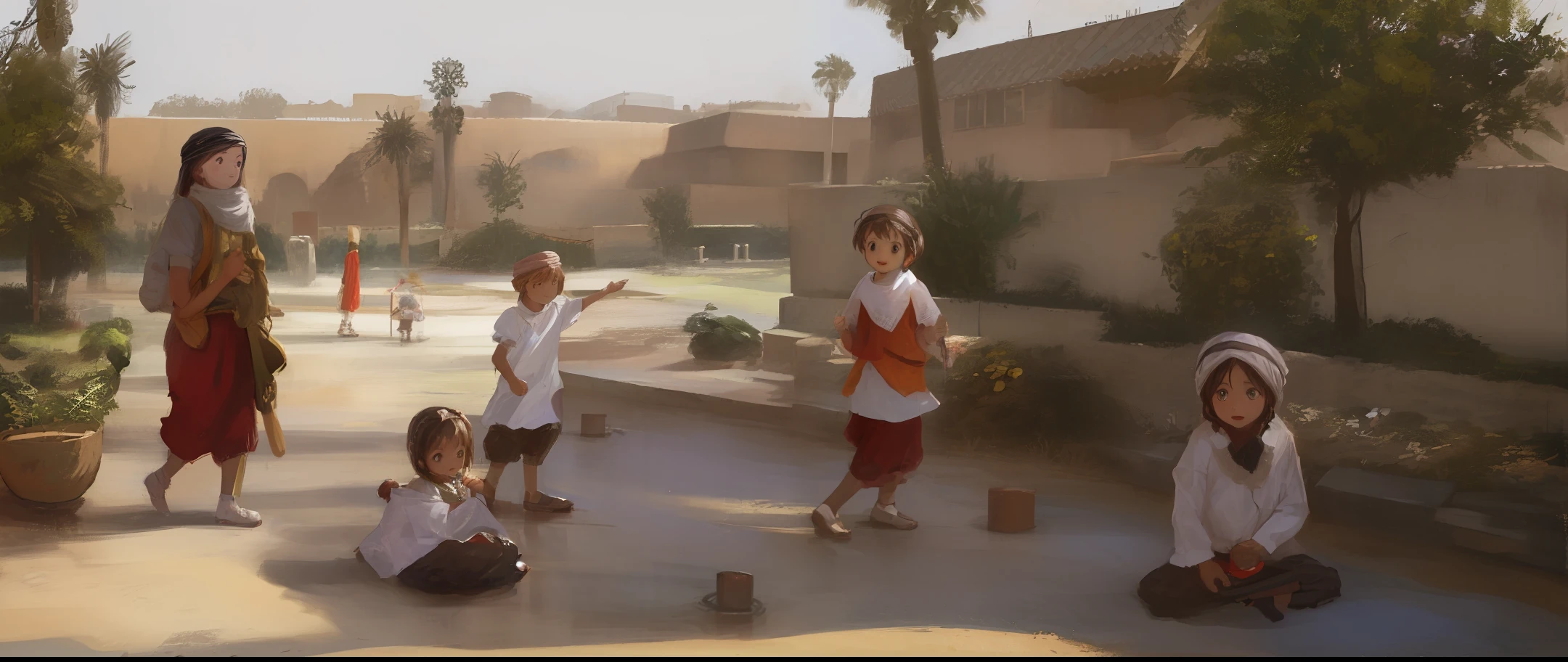 Children playing in Moroc