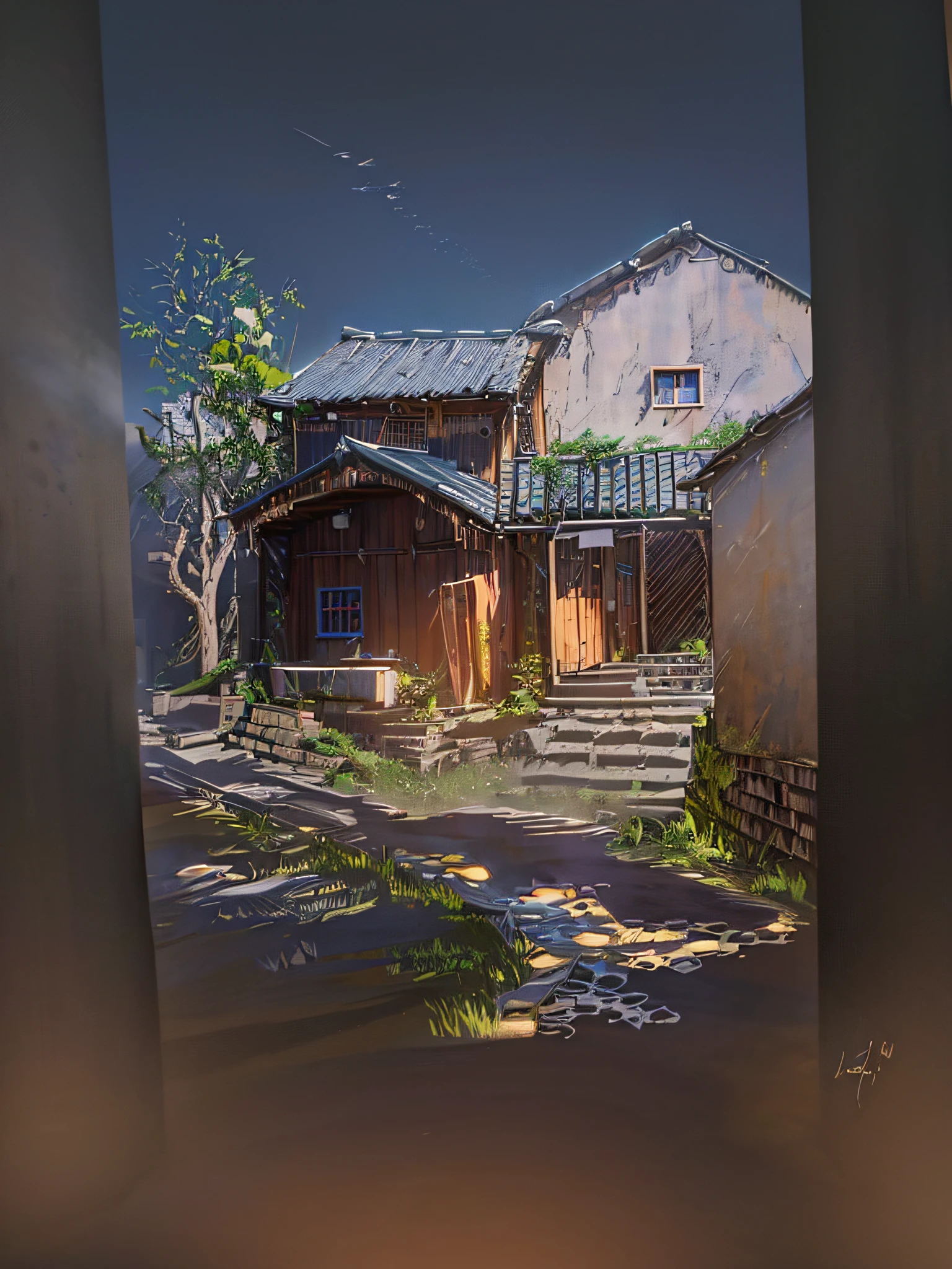 (Ultra High Resolution, Realistic, Best Quality, Realistic), (8K, Original Photo, Best Quality, Masterplece), (Photon Mapping, Radiometry, Physically Based Rendering, Auto White Balance), Real People, Photos, Architecture, Clouds, Sky, Door, Grass, House, Nature. outdoor, path, plant, road, landscape, sky, tree,