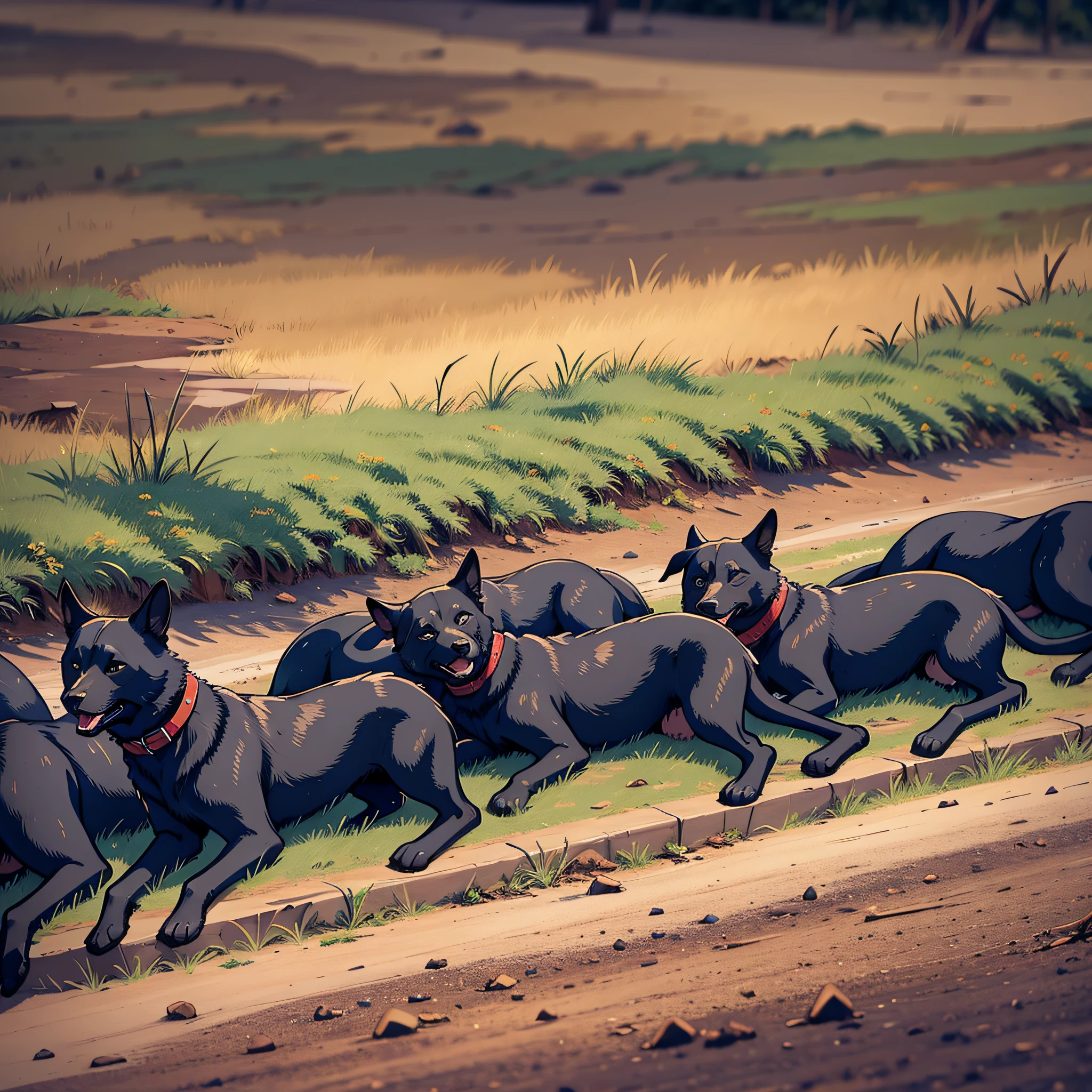 Blacks, lying on the ground like dogs